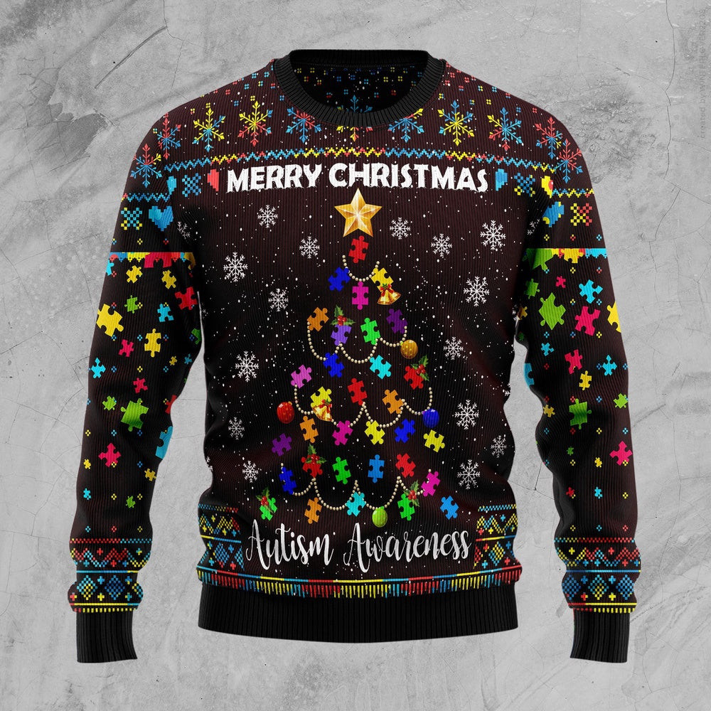Christmas Tree Autism Awareness Ugly Christmas Sweater Gift For Christmas