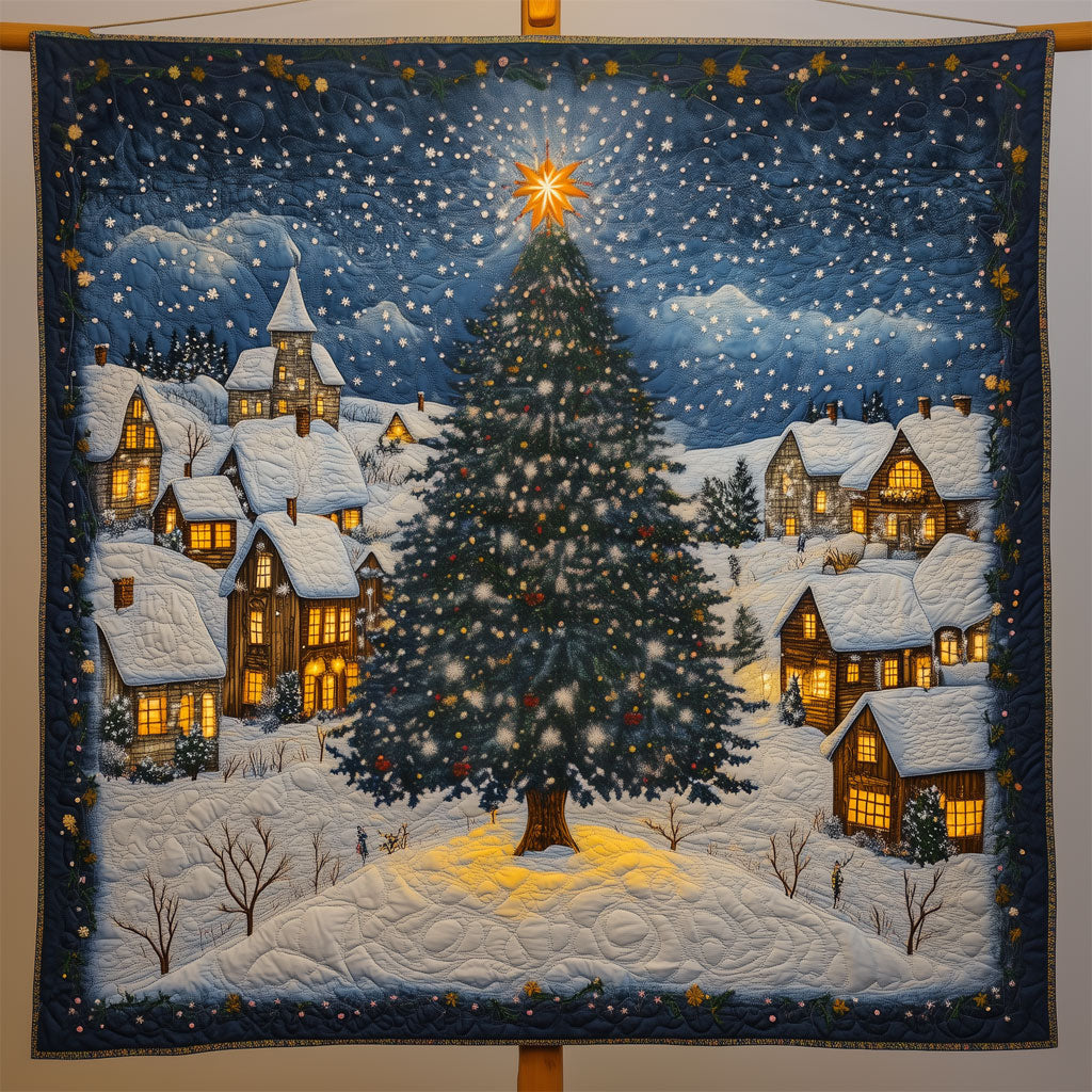 Christmas Tree In The Village Quilt Blanket Sofa Throws Christmas Presents For Grandma