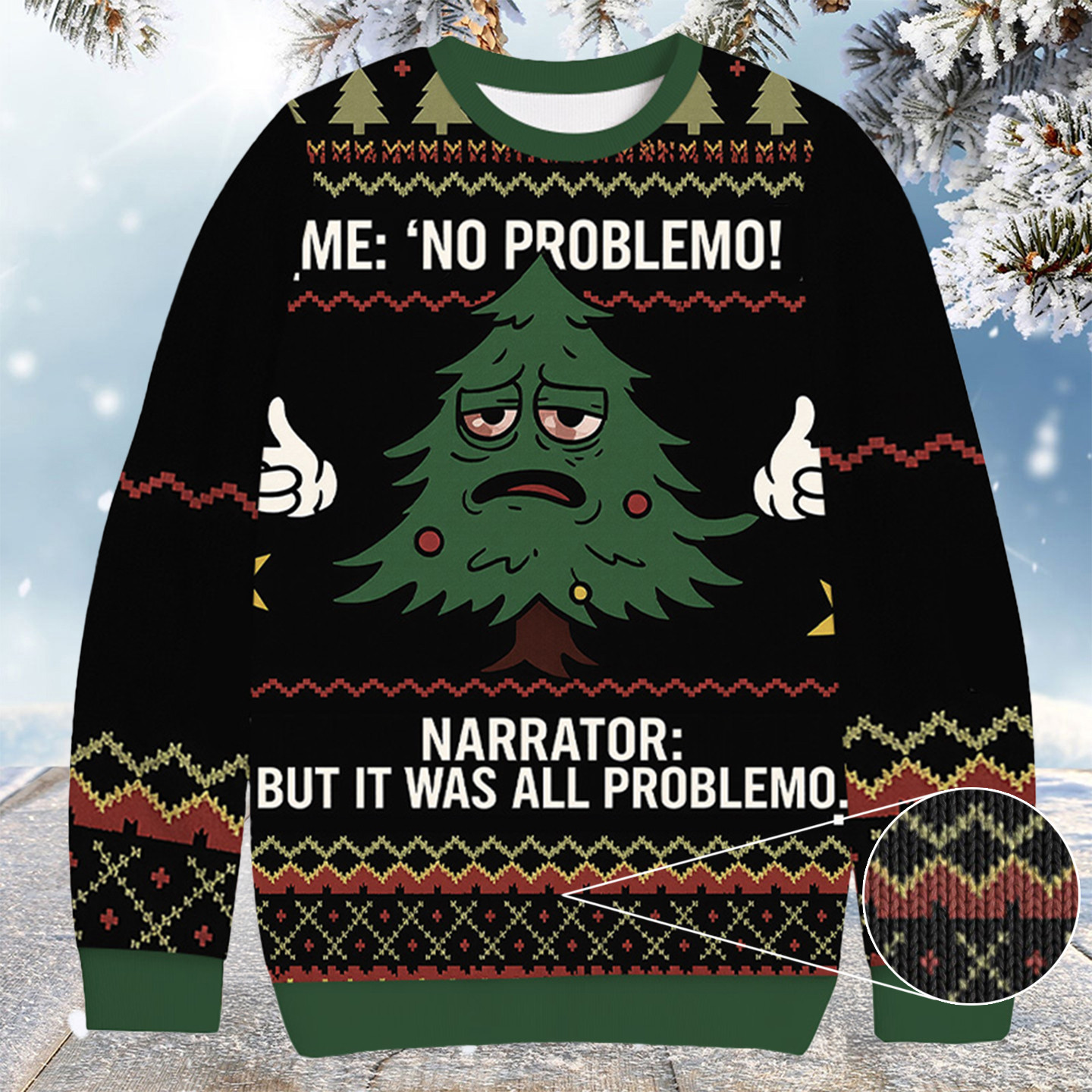 Christmas Tree Me No Problemo Christmas Ugly Sweater Gifts For Teenage Brother