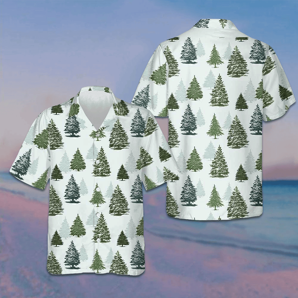 Christmas Tree Pattern Hawaiian Shirt Beach Button Down Gifts For Him Christmas Tree Pattern Hawaiian Shirt Beach Button Down Gifts For Him