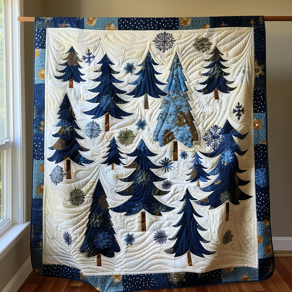 Christmas Tree Patterned Quilted Blanket Secret Santa Gift Ideas