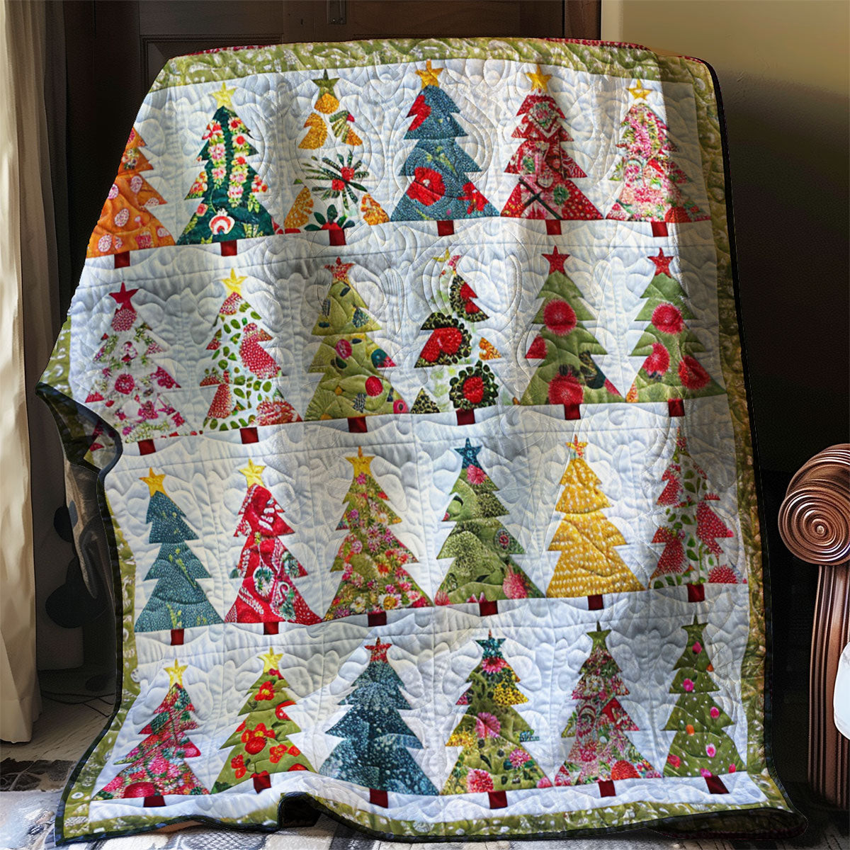 Christmas Tree Quilt Blanket Large Sofa Throws Perfect Mother' Day Gifts For Mom