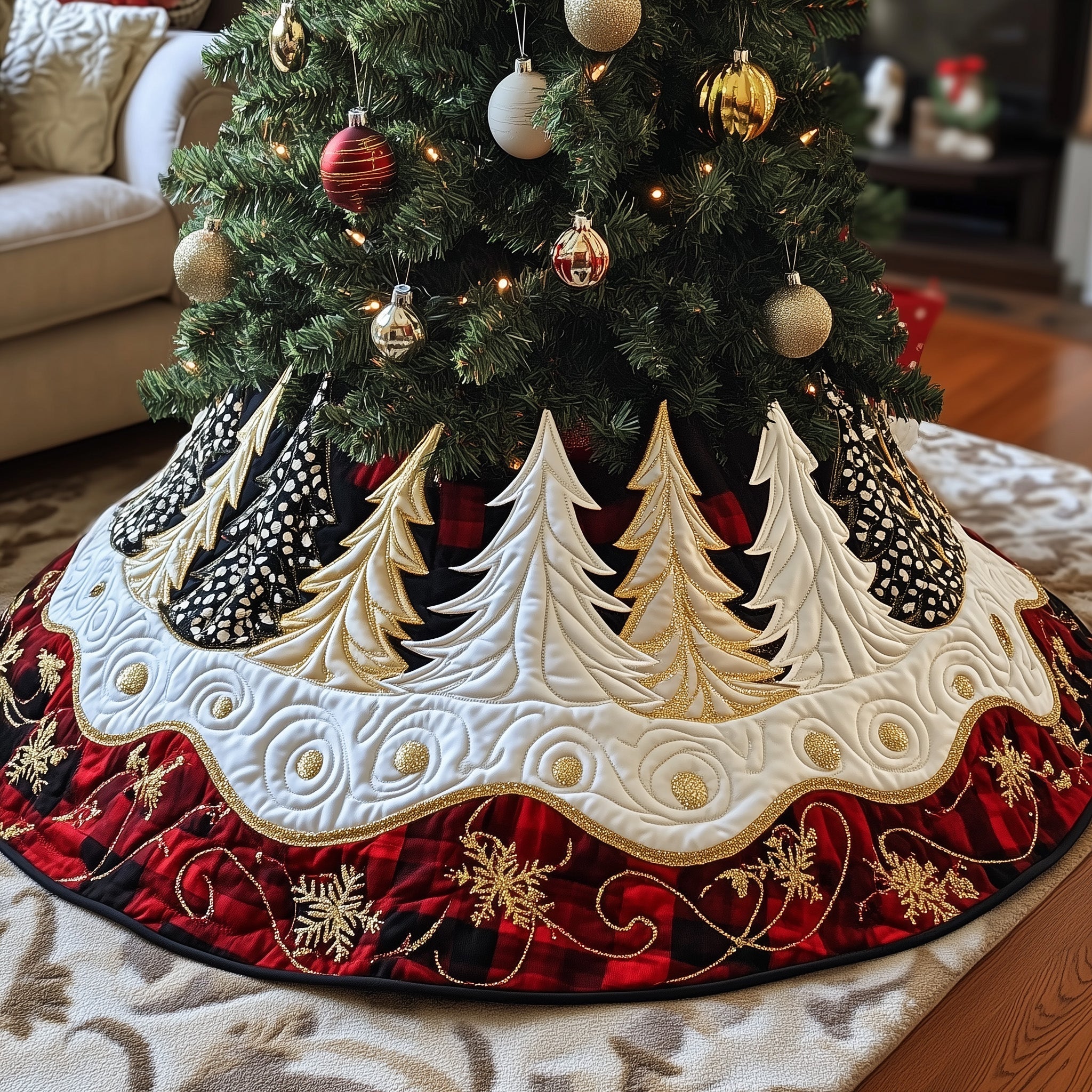Christmas Tree Quilted Tree Skirt Heartfelt Gift Merch For Mom