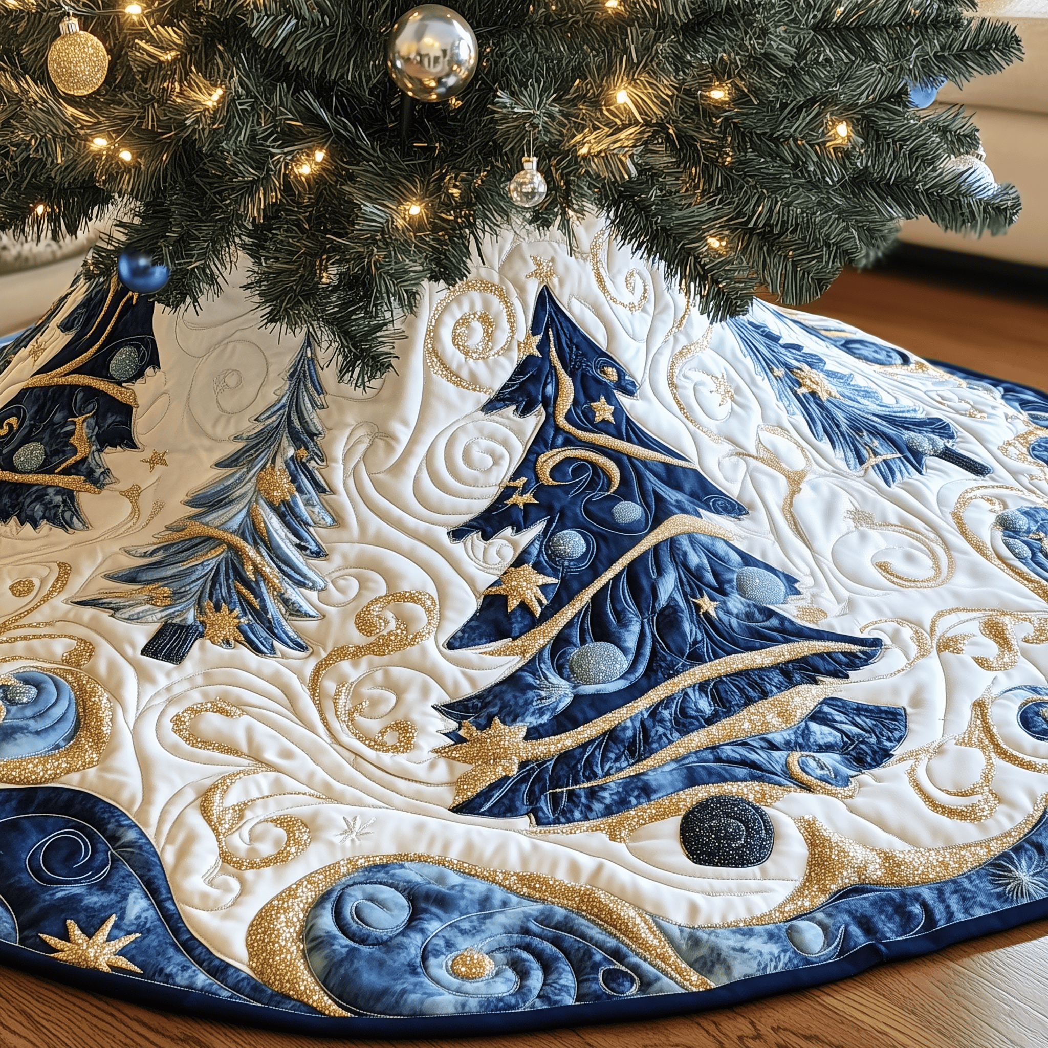 Christmas Tree Quilted Tree Skirt Holiday Christmas Tree Decorations Best Xmas Gifts For Family