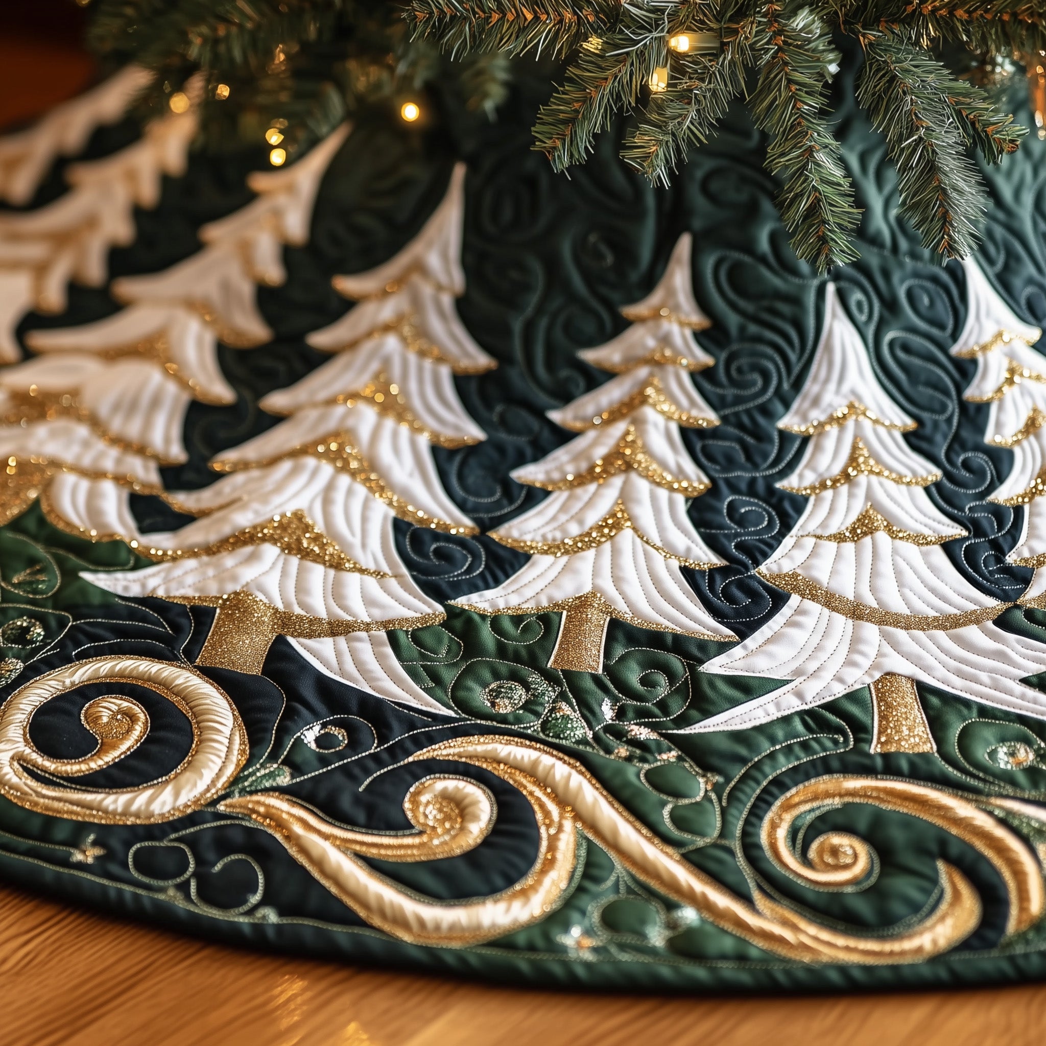 Christmas Tree Quilted Tree Skirt Perfect Gift Merch For Her