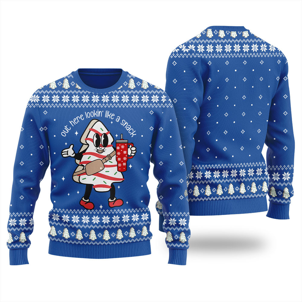 Christmas Tree Snack Cake Christmas Sweater Men Perfect Winter Merch Gift for the Holiday Spirit