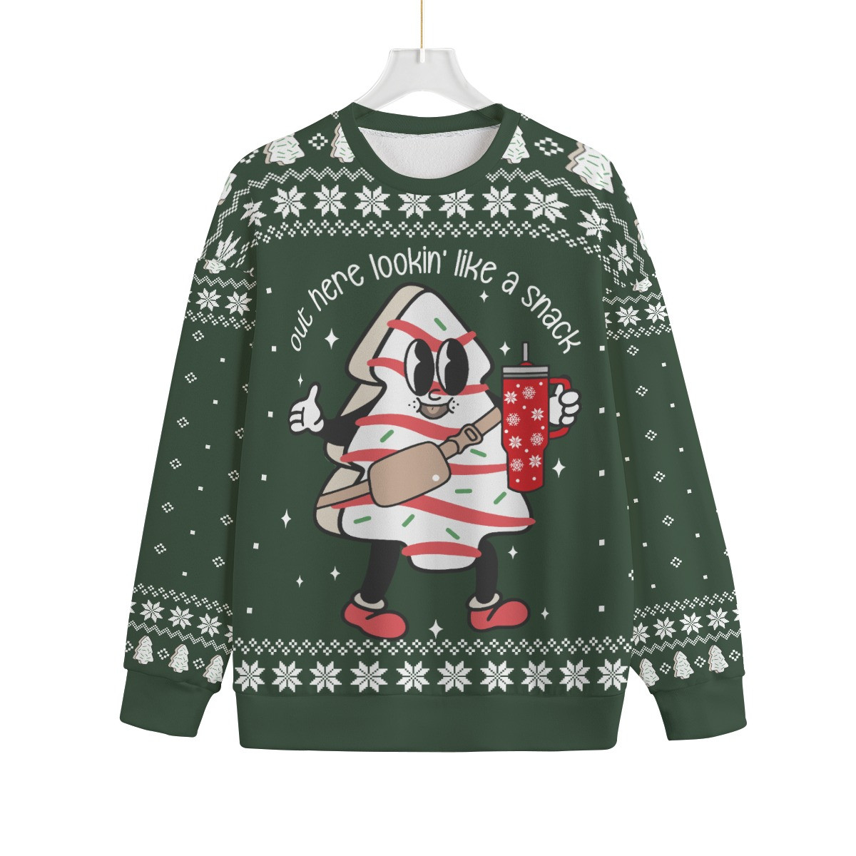 Christmas Tree Snack Cake Plus Size Ugly Christmas Sweater Thoughtful Winter Gift Merch for Special Moments