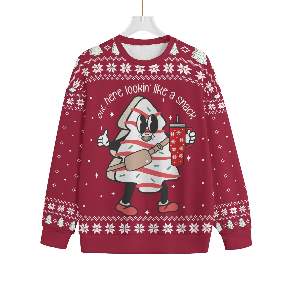 Christmas Tree Snack Womens Plus Size Ugly Christmas Sweater Perfect Holiday Gift Merch for Sweater Lovers