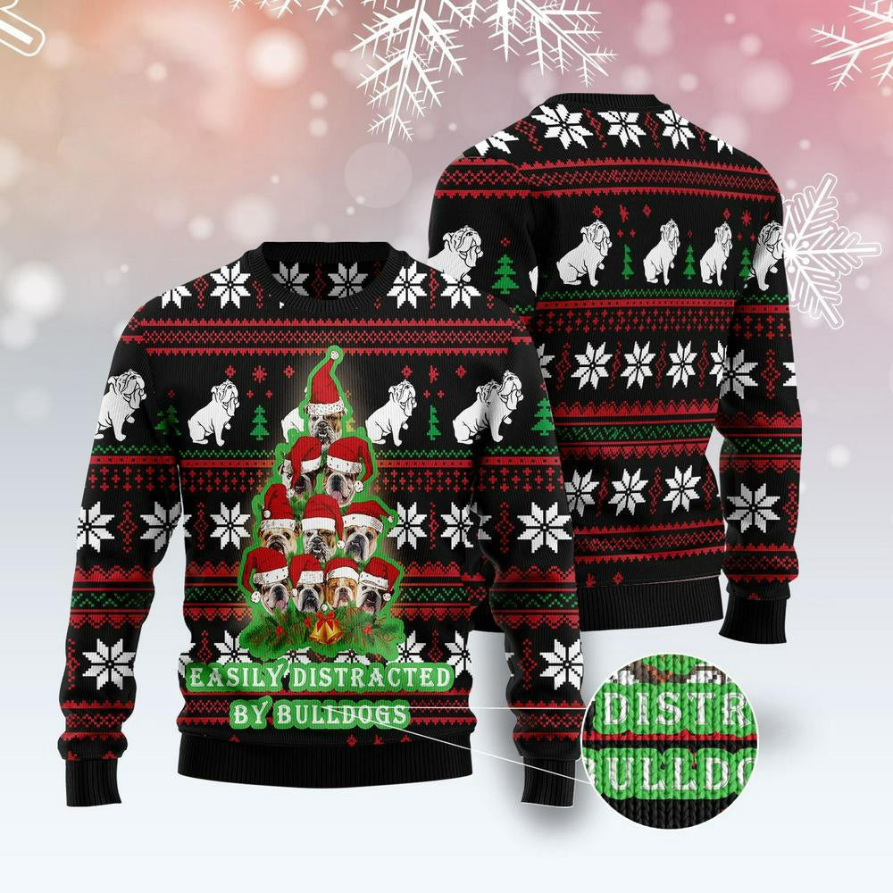 Christmas Tree Ugly Sweater Bulldog Pine Tree Christmas Ugly Christmas Sweater Gifts For Couples