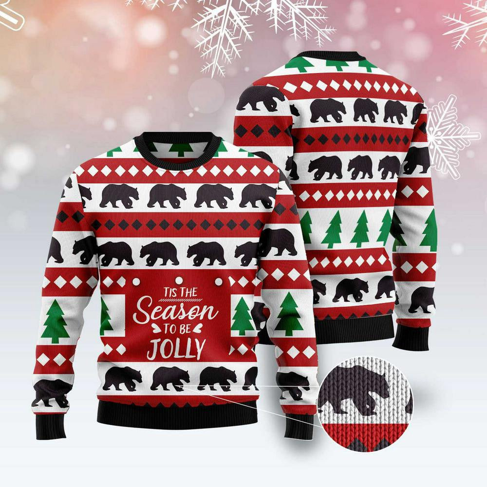 Christmas Tree Ugly Sweater Christmas Tree And Bear Ugly Christmas Sweater Gifts For Couples