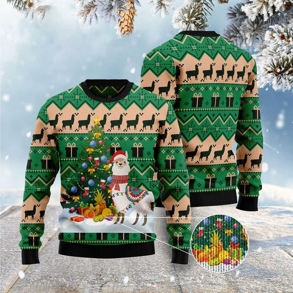Christmas Tree Ugly Sweater Christmas Tree Llama Ugly Christmas Sweater Gifts For Couples