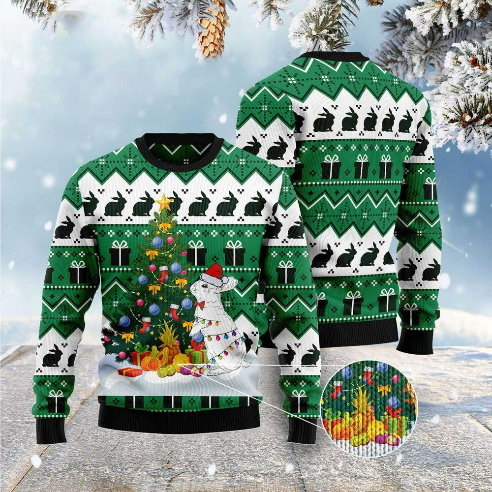 Christmas Tree Ugly Sweater Christmas Tree Rabbit Ugly Christmas Sweater Gifts For Couples