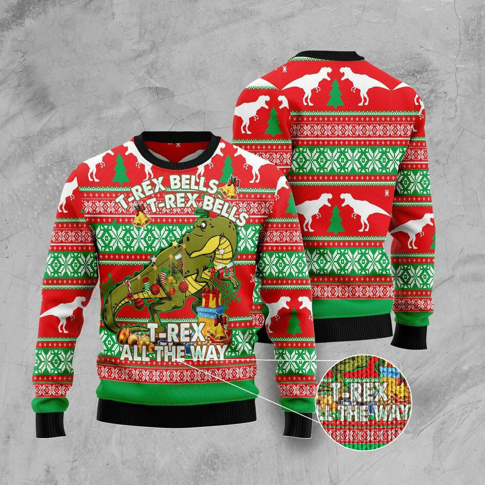 Christmas Tree Ugly Sweater T-Rex Tree Christmas Ugly Christmas Sweater Gifts For Couples
