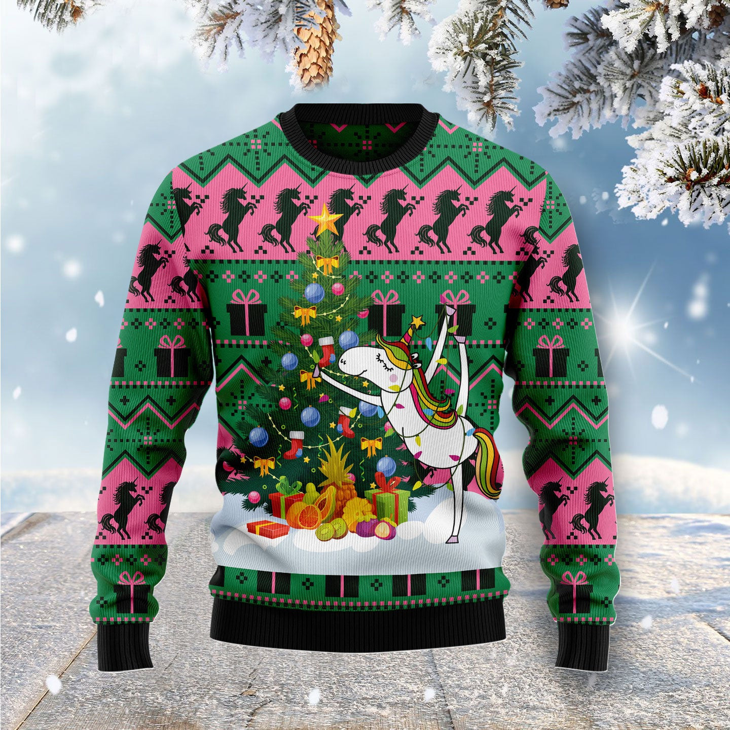 Christmas Tree Unicorn  Ugly Christmas Sweater
