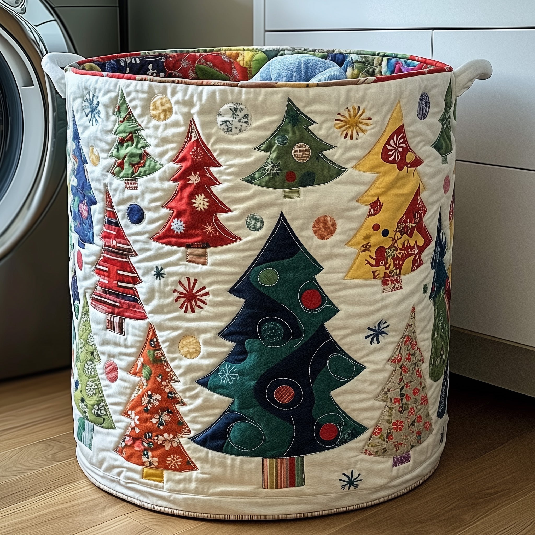 Christmas Trees Quilted Laundry Basket Best Christmas Gift For A Daughter