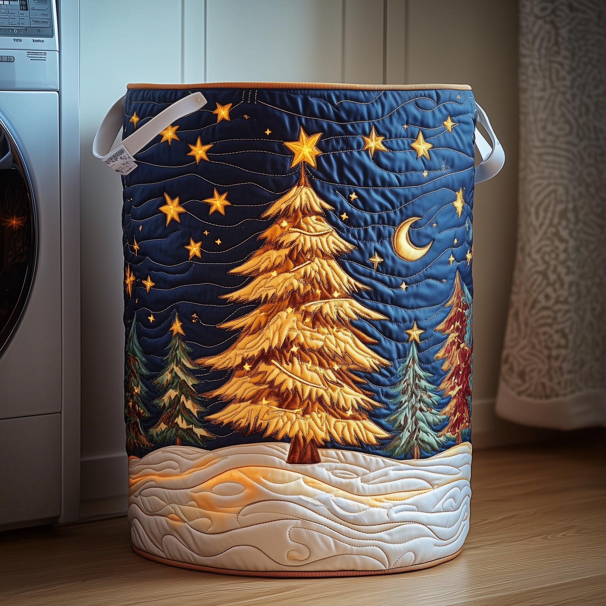 Christmas Trees Quilted Laundry Basket Merch For Home And Living
