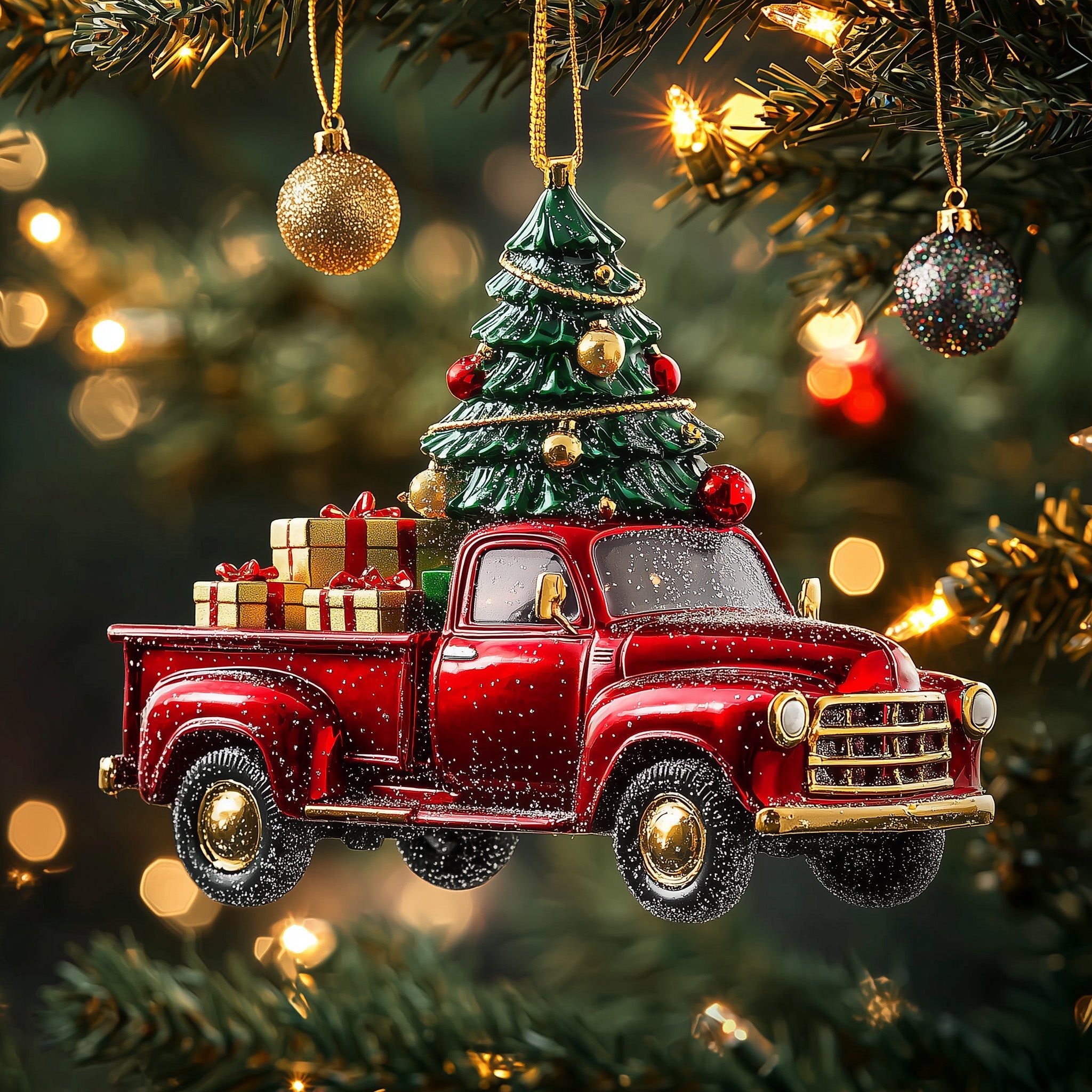 Christmas Truck Acrylic Ornament Christmas Tree Ornament
