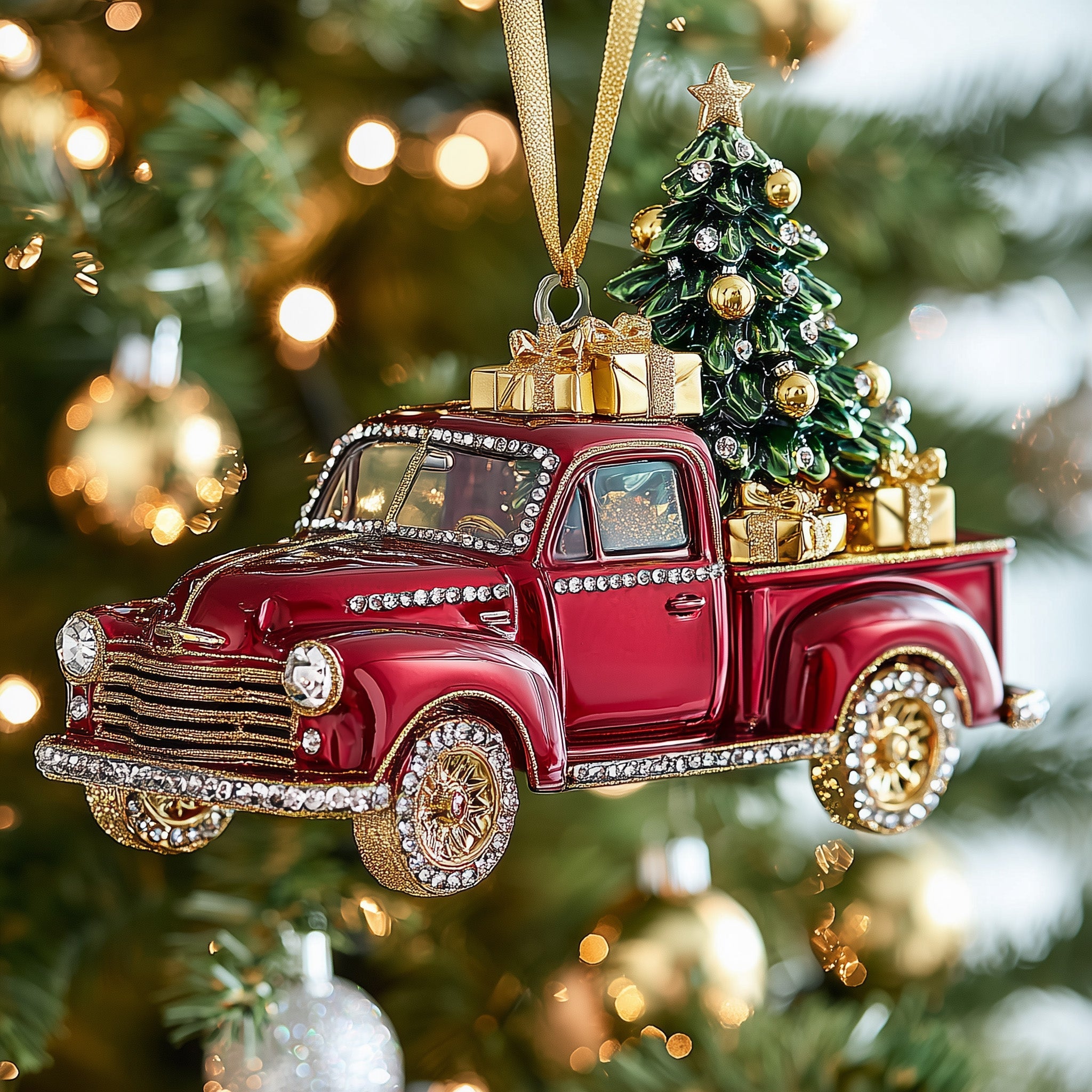 Christmas Truck Acrylic Ornament Holiday Ornament Keepsake