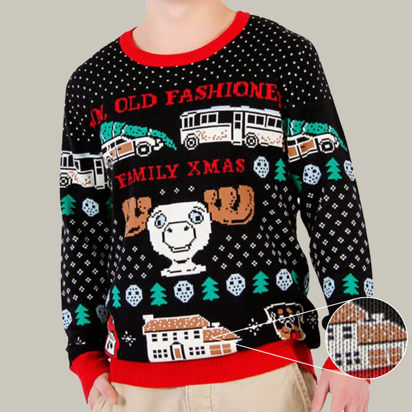 Christmas Vacation Fun Old Fashioned Family Sweater Funny Ugly Christmas Sweater Women's