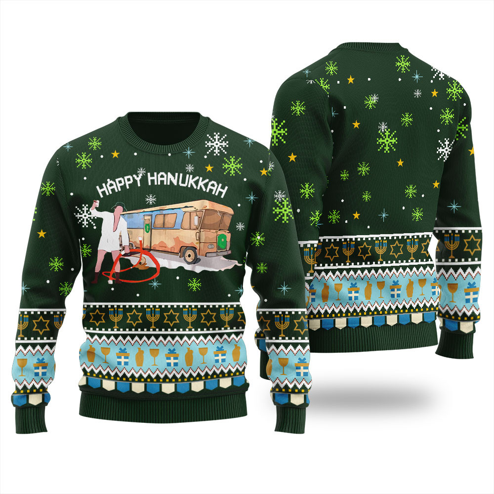 Christmas Vacation Hanukkah Ugly Sweater Funny Holiday Sweater for Family Gatherings