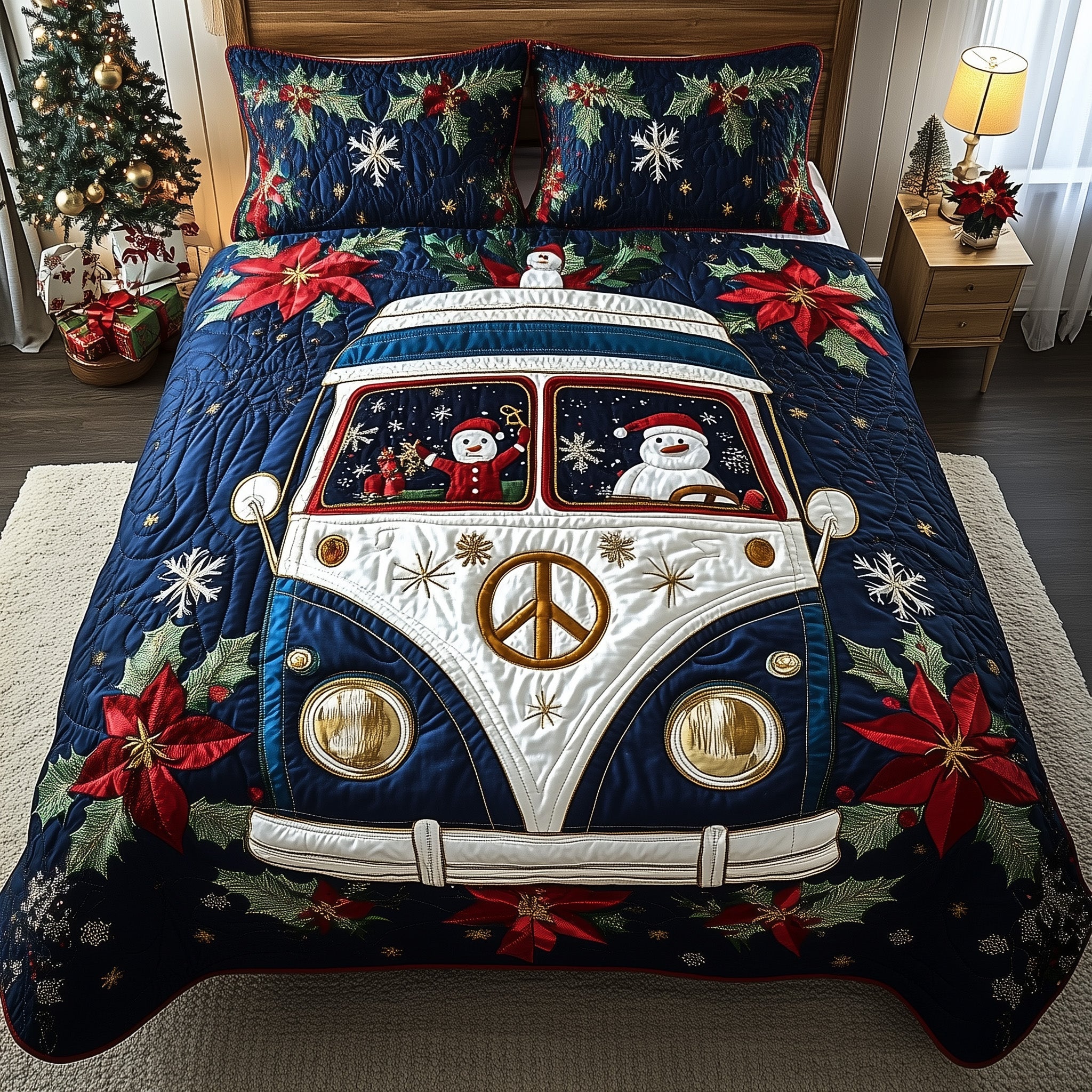 Christmas Van Journey Duvet Cover Set Merch For Family Time