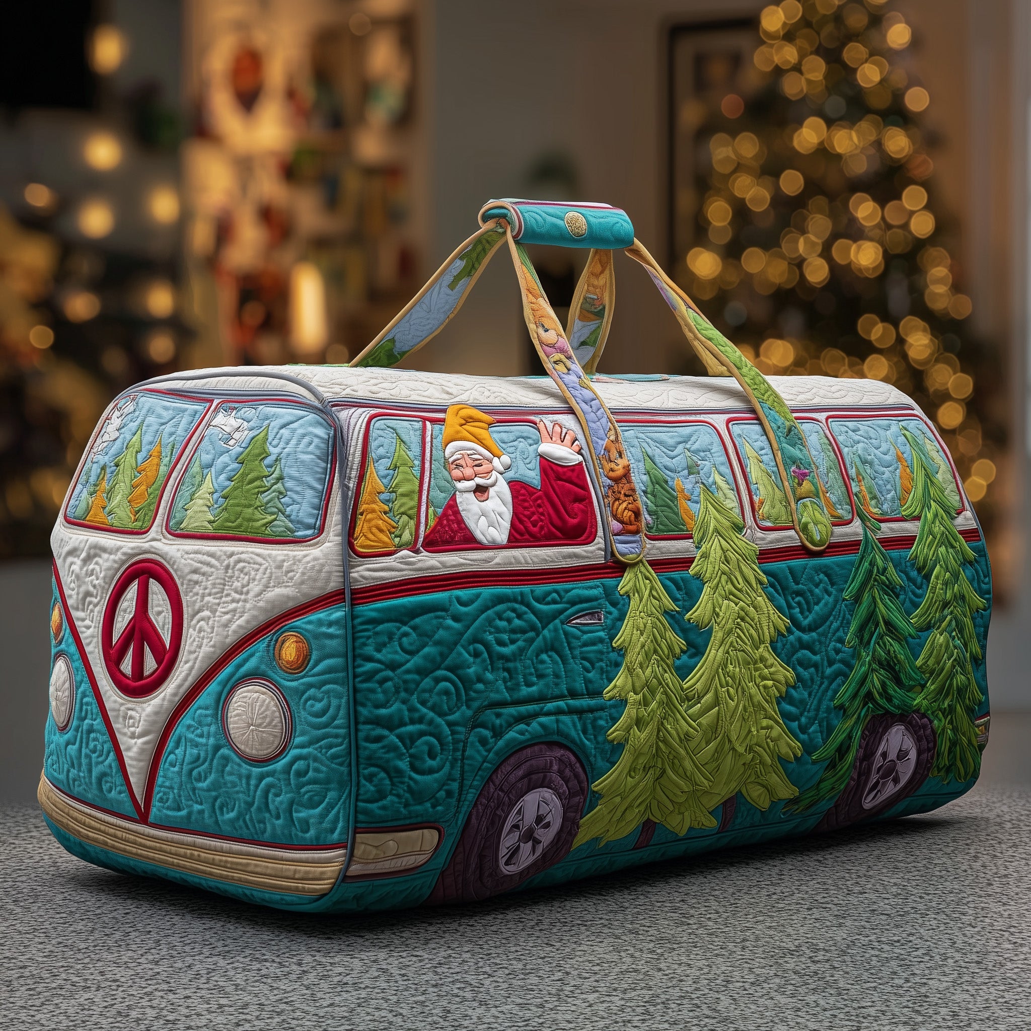 Christmas Van Quilted Duffle Bag Christmas Gift Idea