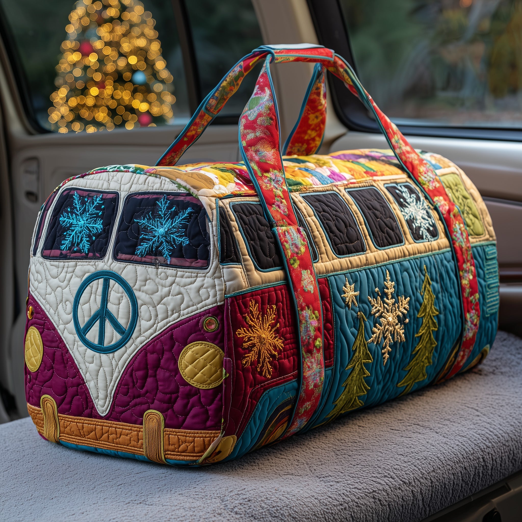 Christmas Van Quilted Duffle Bag Father's Day Gift Idea