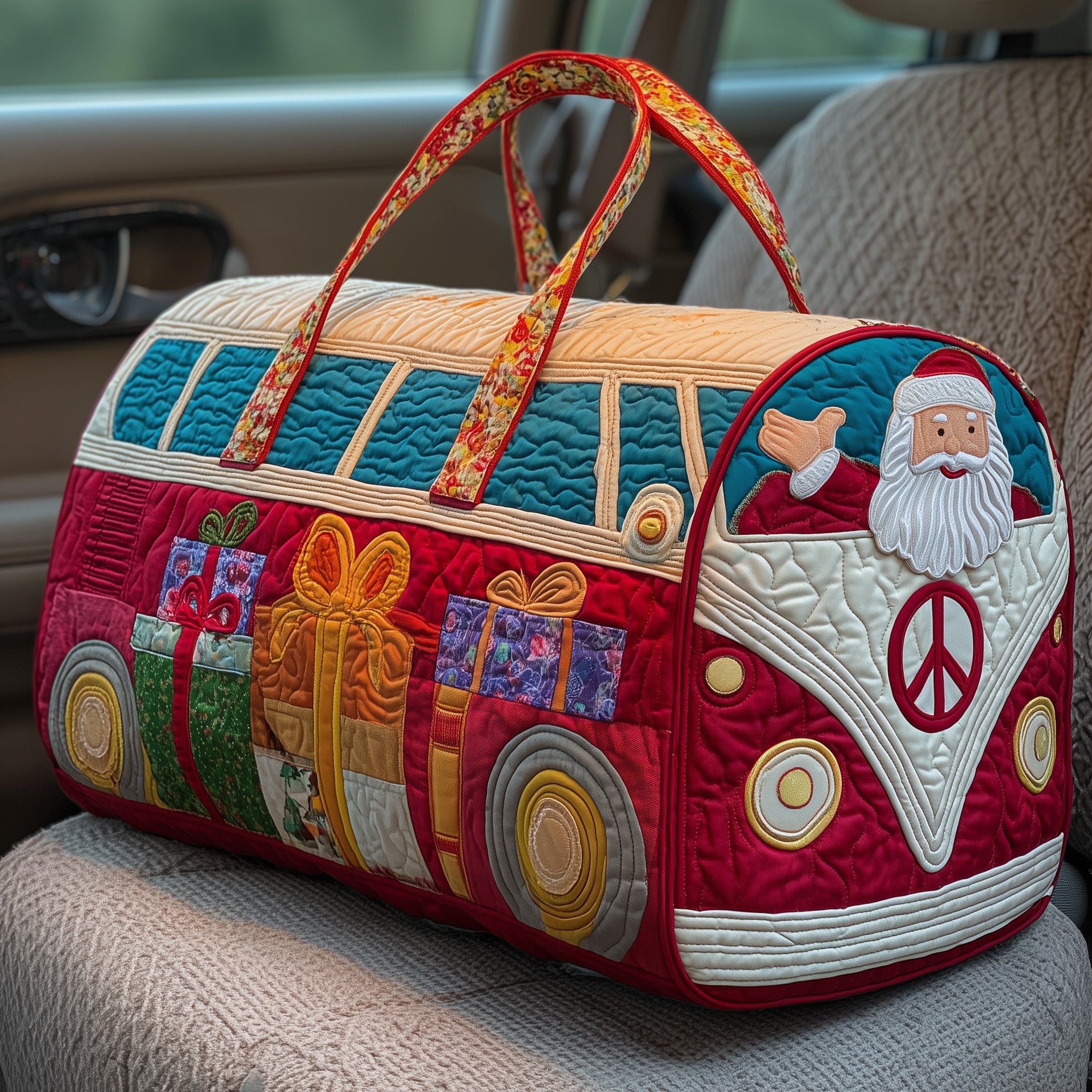 Christmas Van Quilted Duffle Bag Practical And Versatile