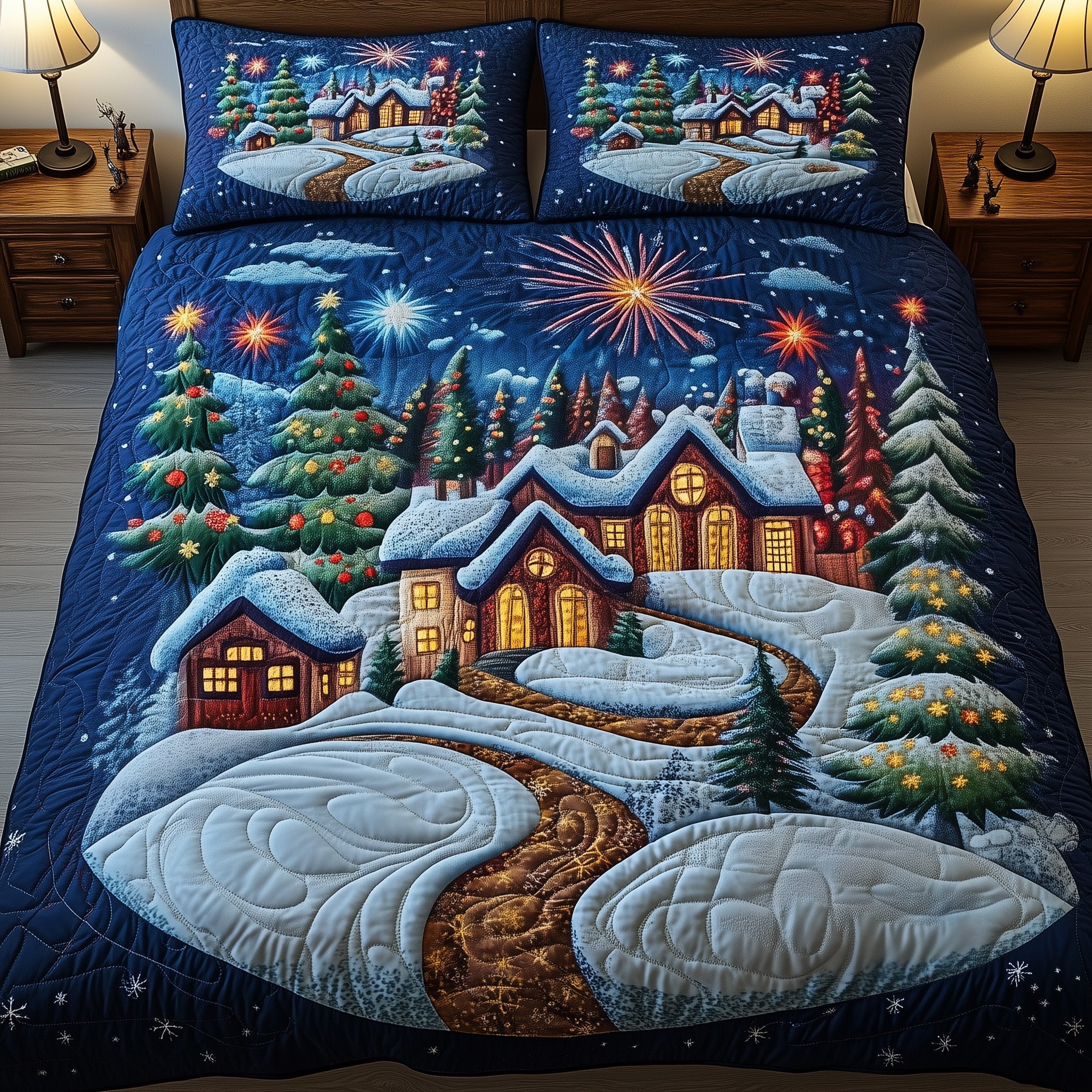 Christmas Village Duvet Cover Set Trendy Merch Look