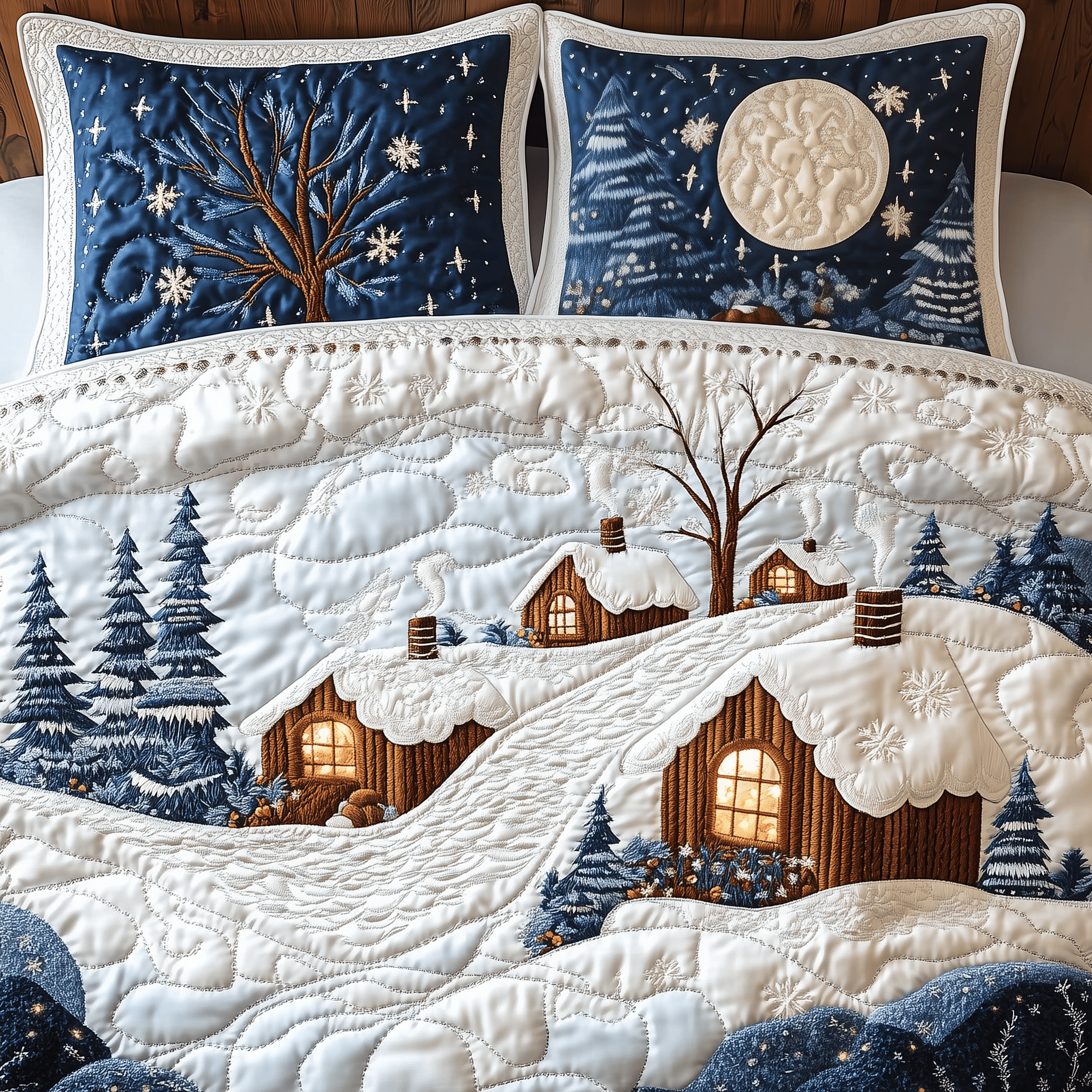 Christmas Village Quilted Bedding Set Christmas Bedding Set Anniversary Gifts For Parents