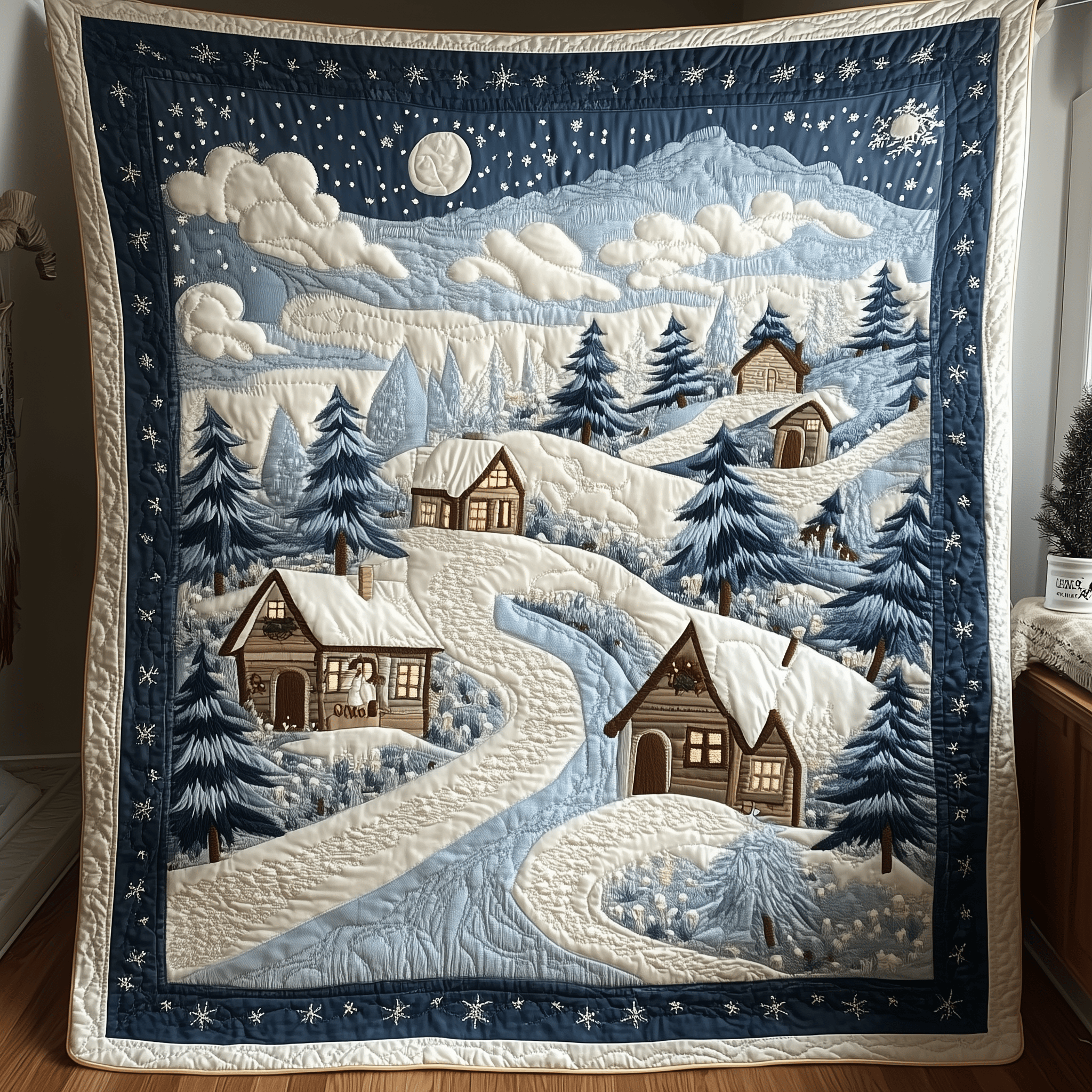 Christmas Village Quilted Blanket Christmas Quilted Blanket Best Christmas Gifts For Parents