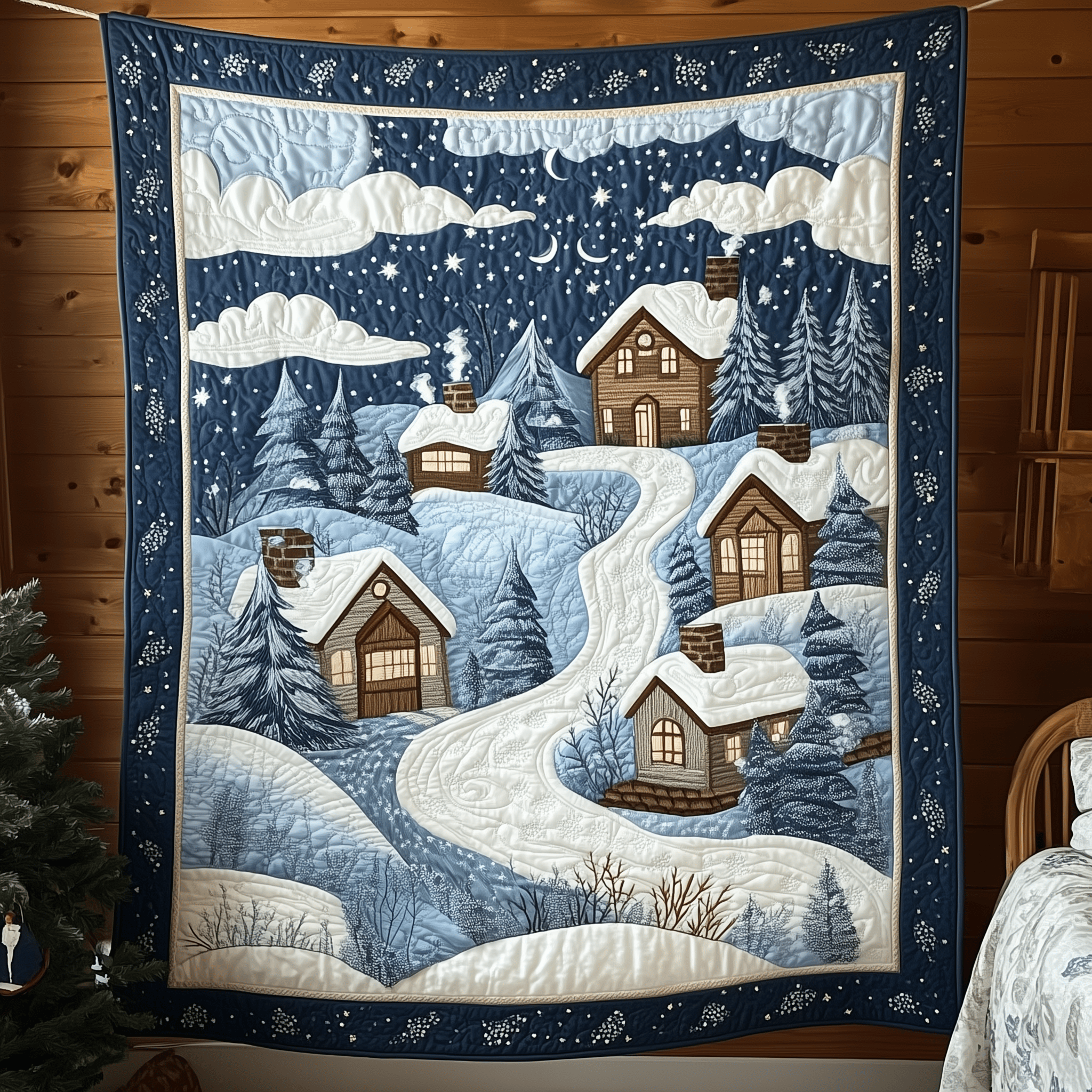 Christmas Village Quilted Blanket Christmas Quilted Blanket Unique Christmas Gifts For Parents