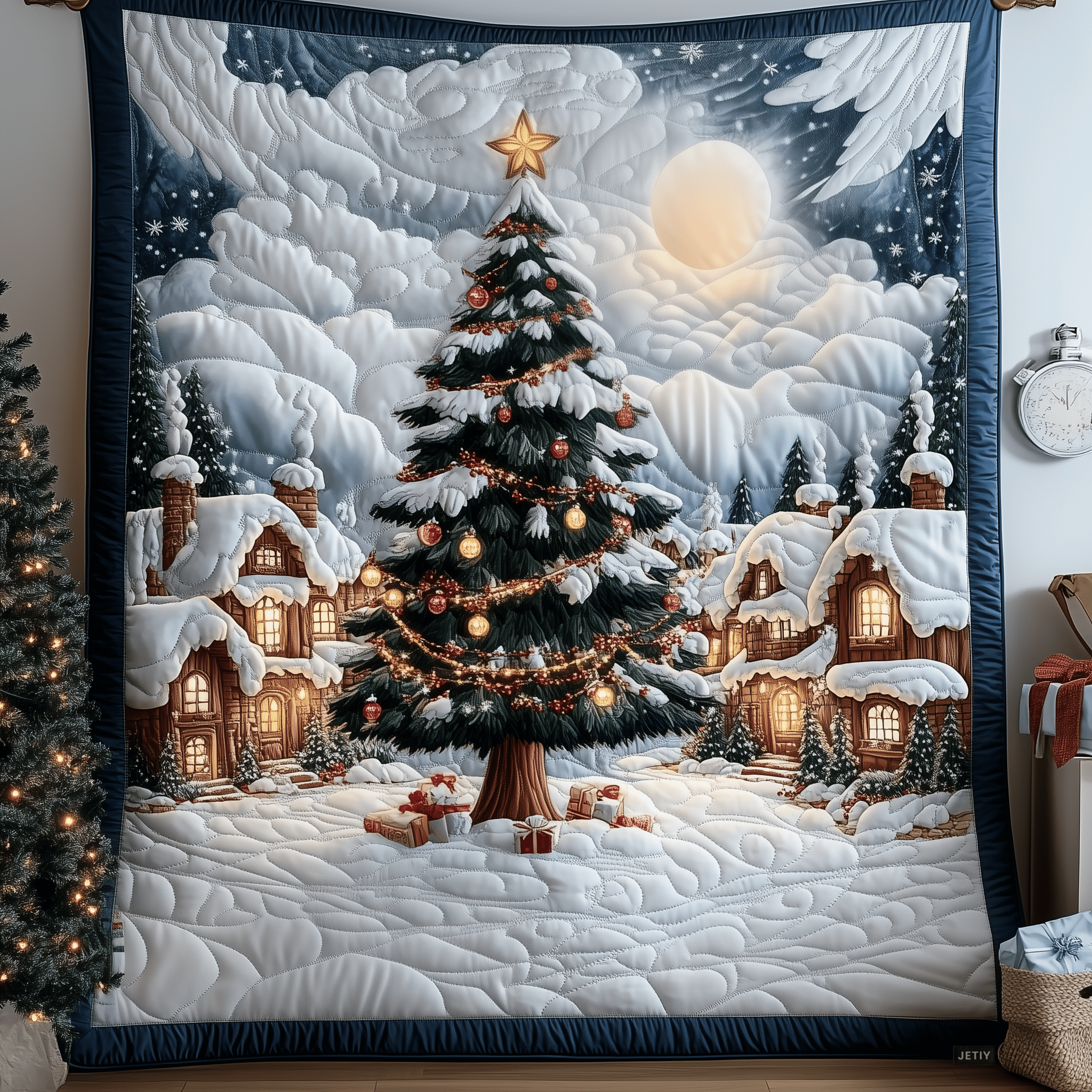 Christmas Village Quilted Blanket Christmas Throw Blanket Best Christmas Gifts For Women