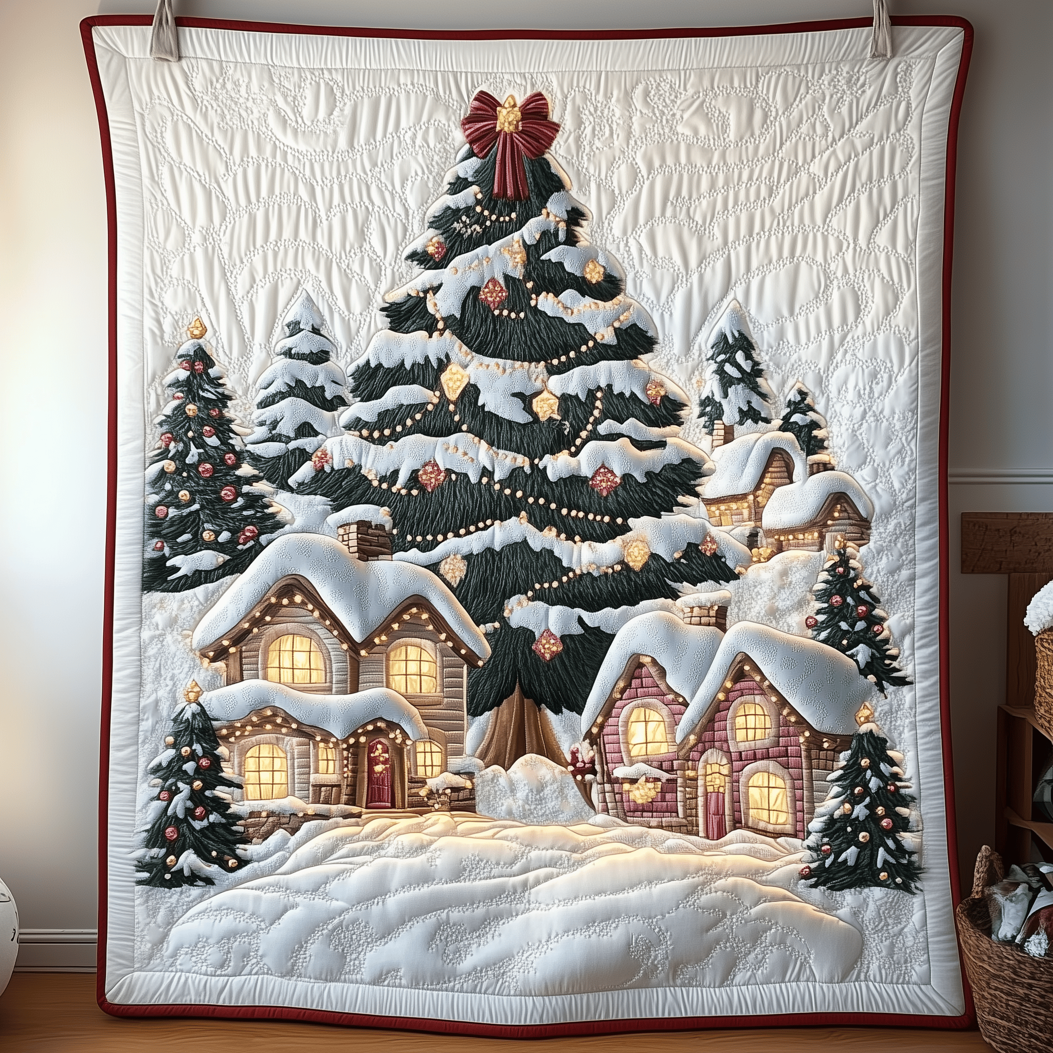 Christmas Village Quilted Blanket Christmas Throw Blanket Christmas Gifts For Grandparents