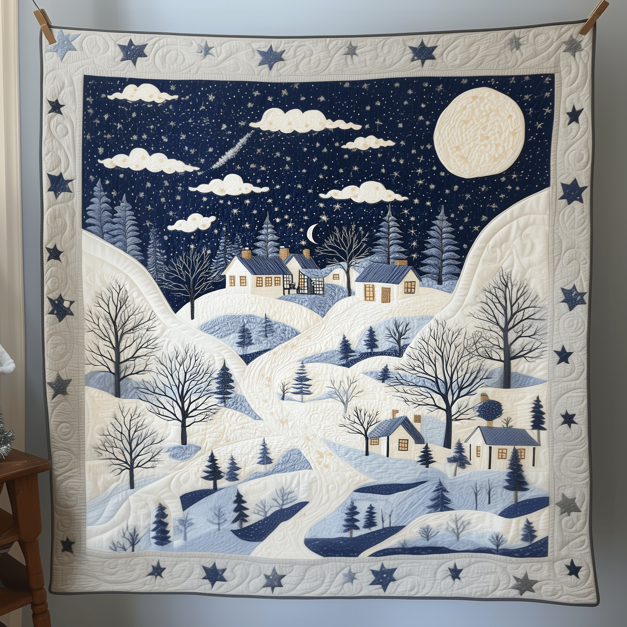 Christmas Village Quilted Blanket Christmas Throw Blanket Christmas Presents For Wife