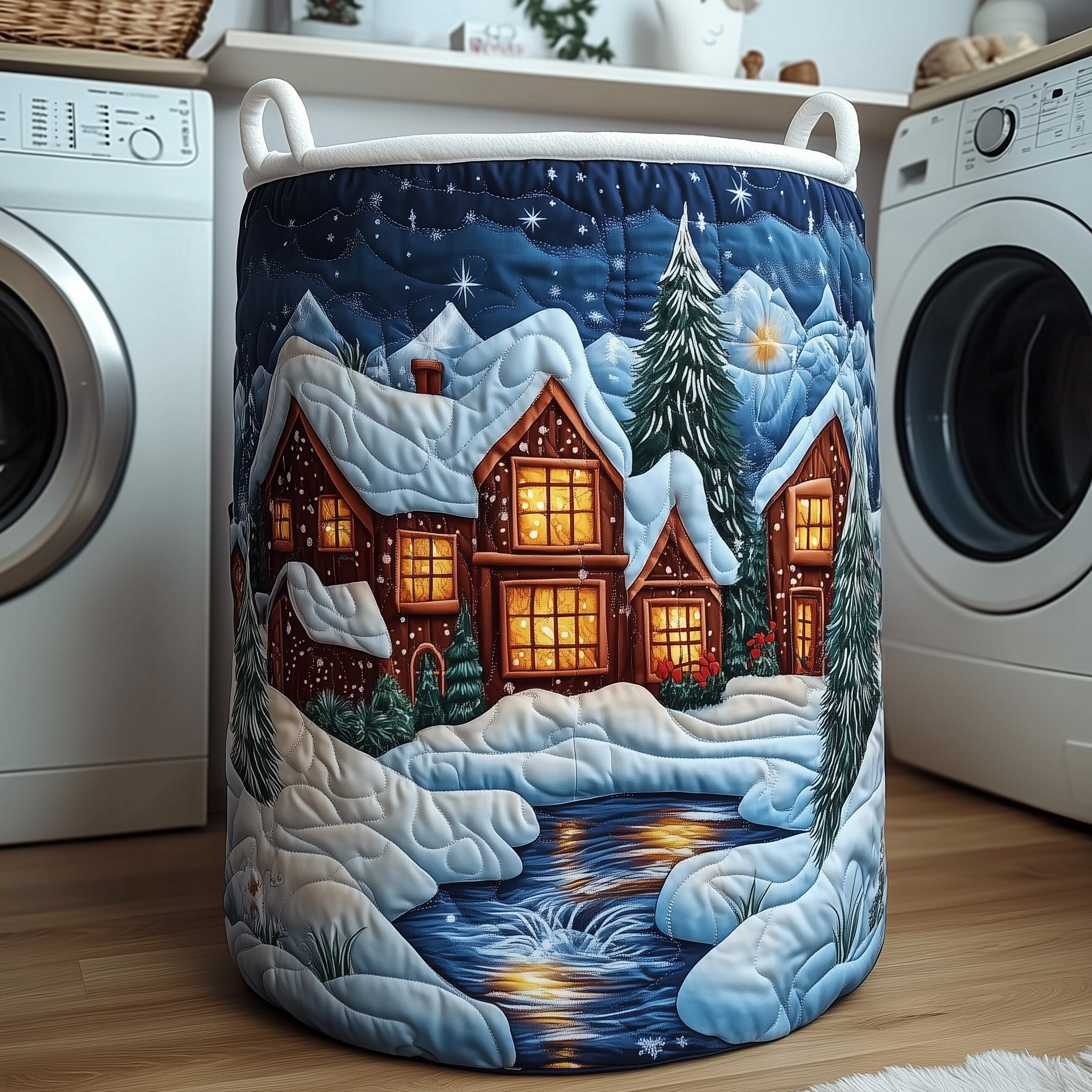 Christmas Village Quilted Laundry Basket Best Christmas Gifts For Women