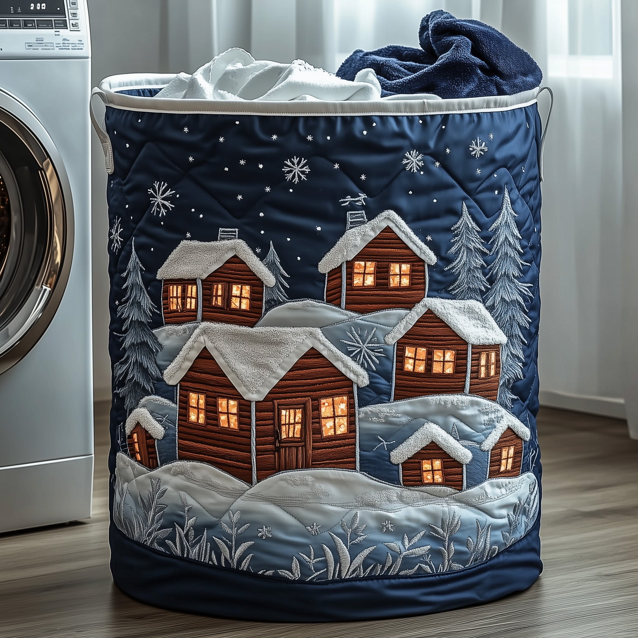 Christmas Village Quilted Laundry Basket Christmas Gift Ideas For Girlfriend