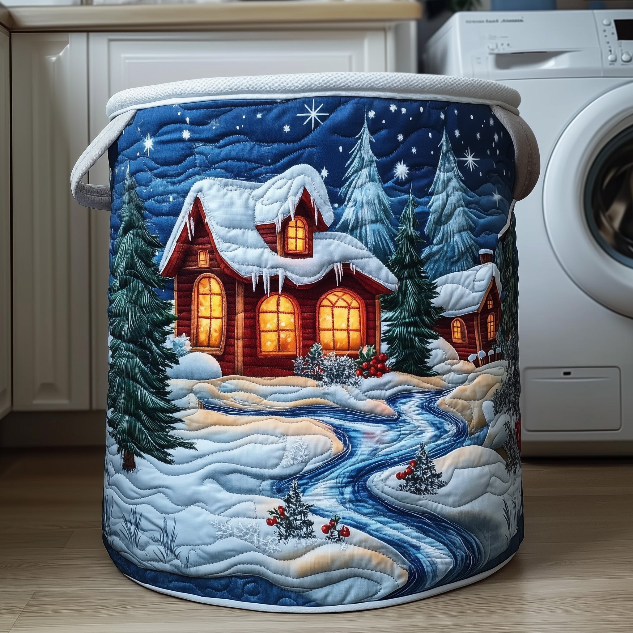 Christmas Village Quilted Laundry Basket Christmas Gifts For Mom 2025