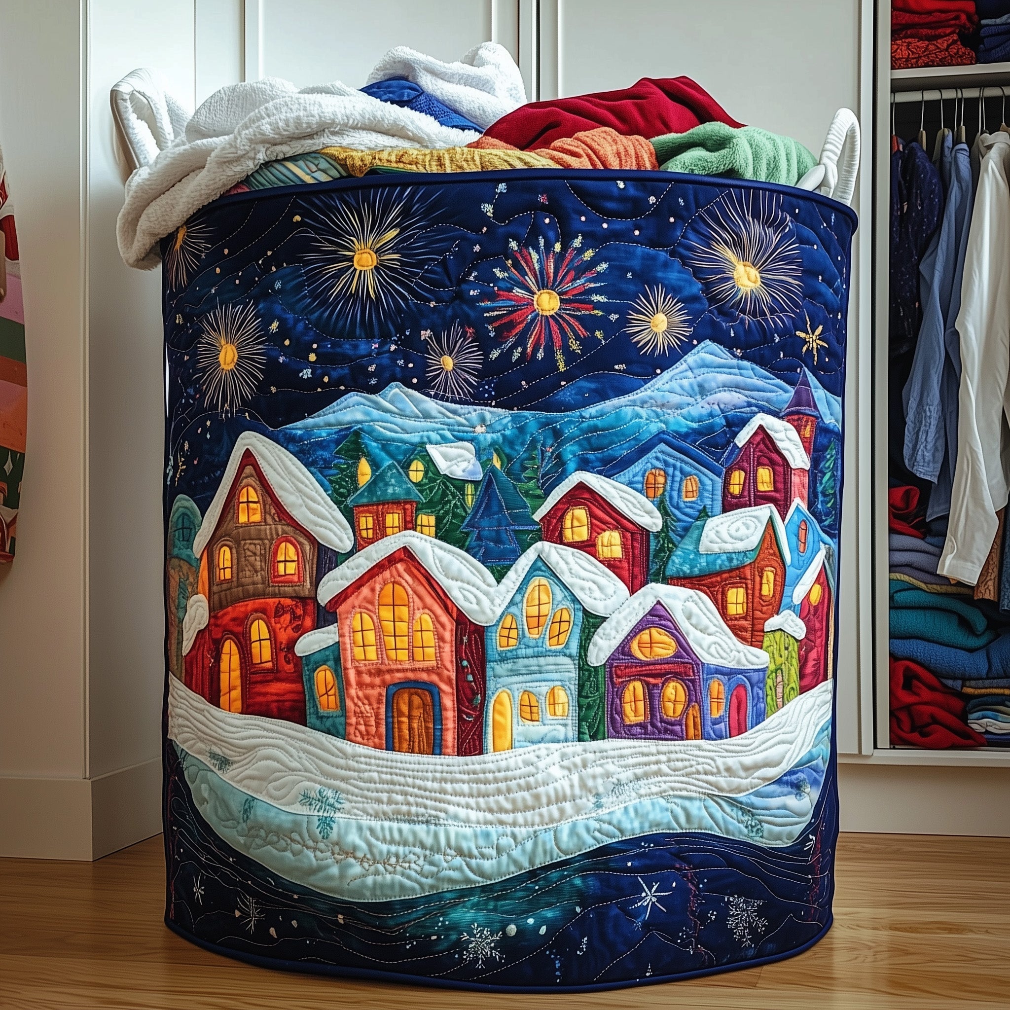 Christmas Village Quilted Laundry Basket Christmas Gifts From Daughter