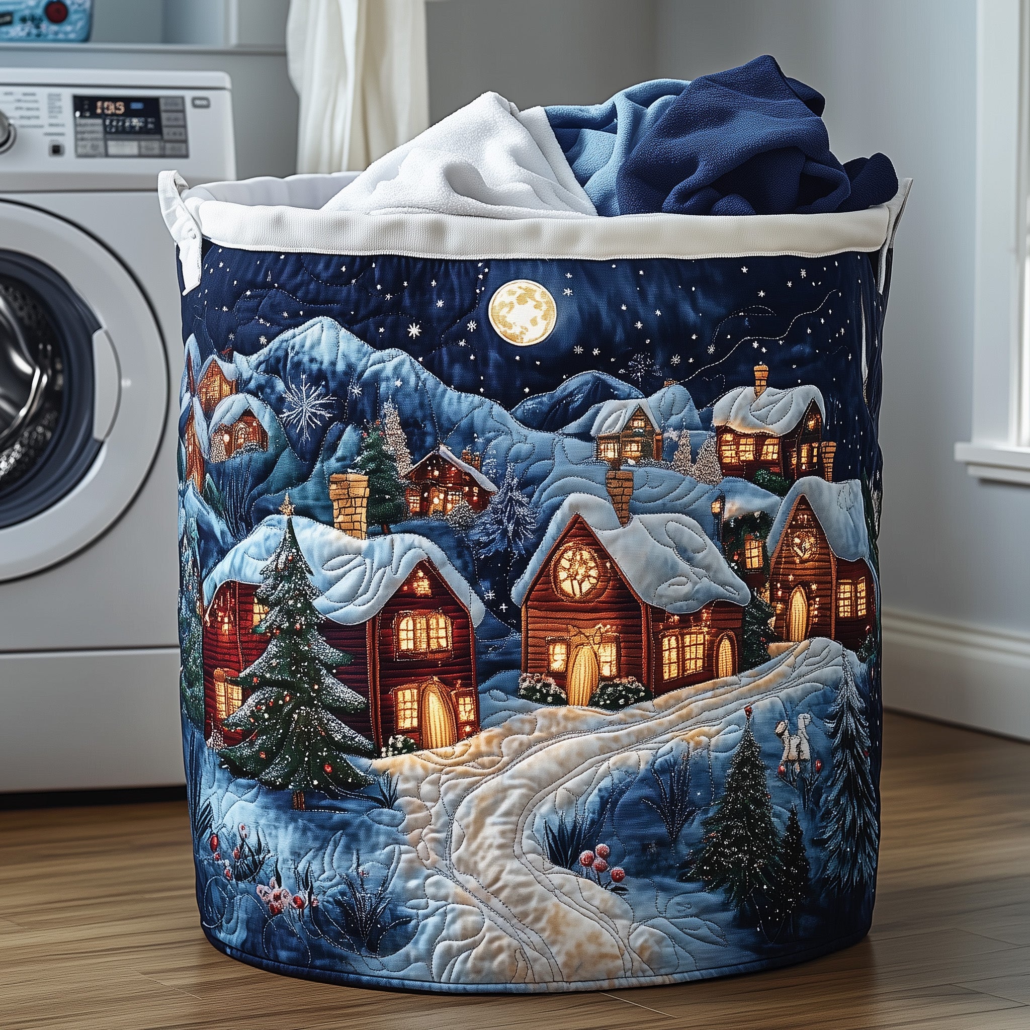 Christmas Village Quilted Laundry Basket Christmas Ideas For Mom