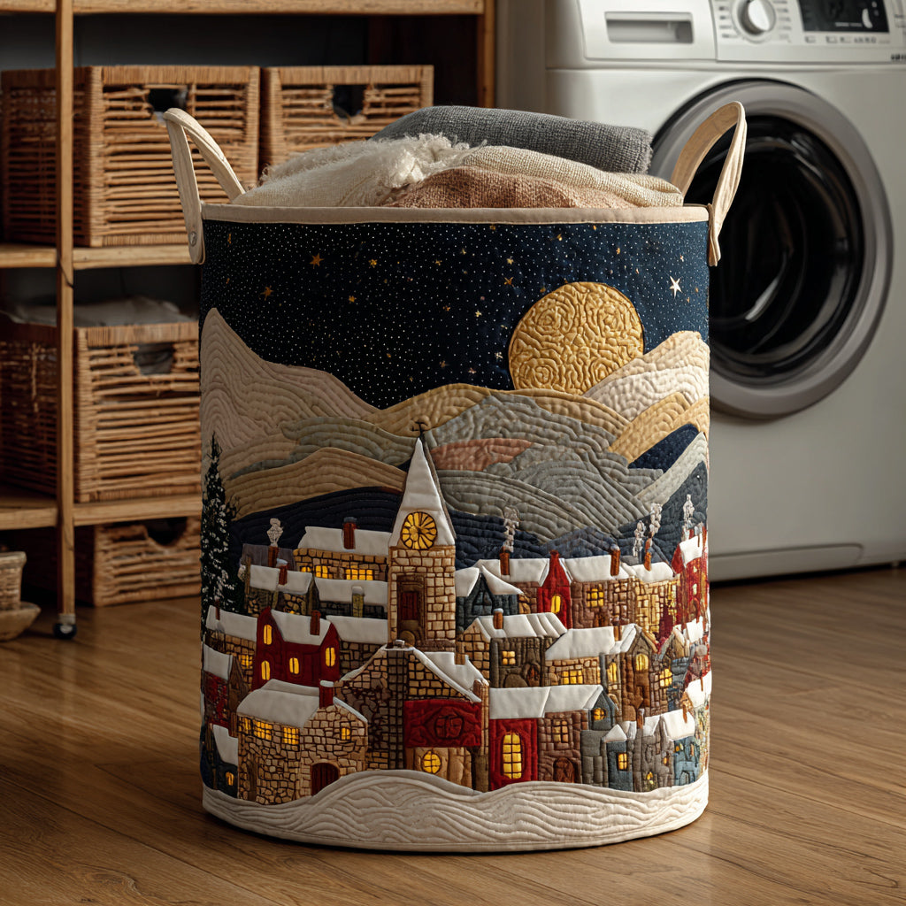 Christmas Village Quilted Laundry Basket Fall Merch Pick