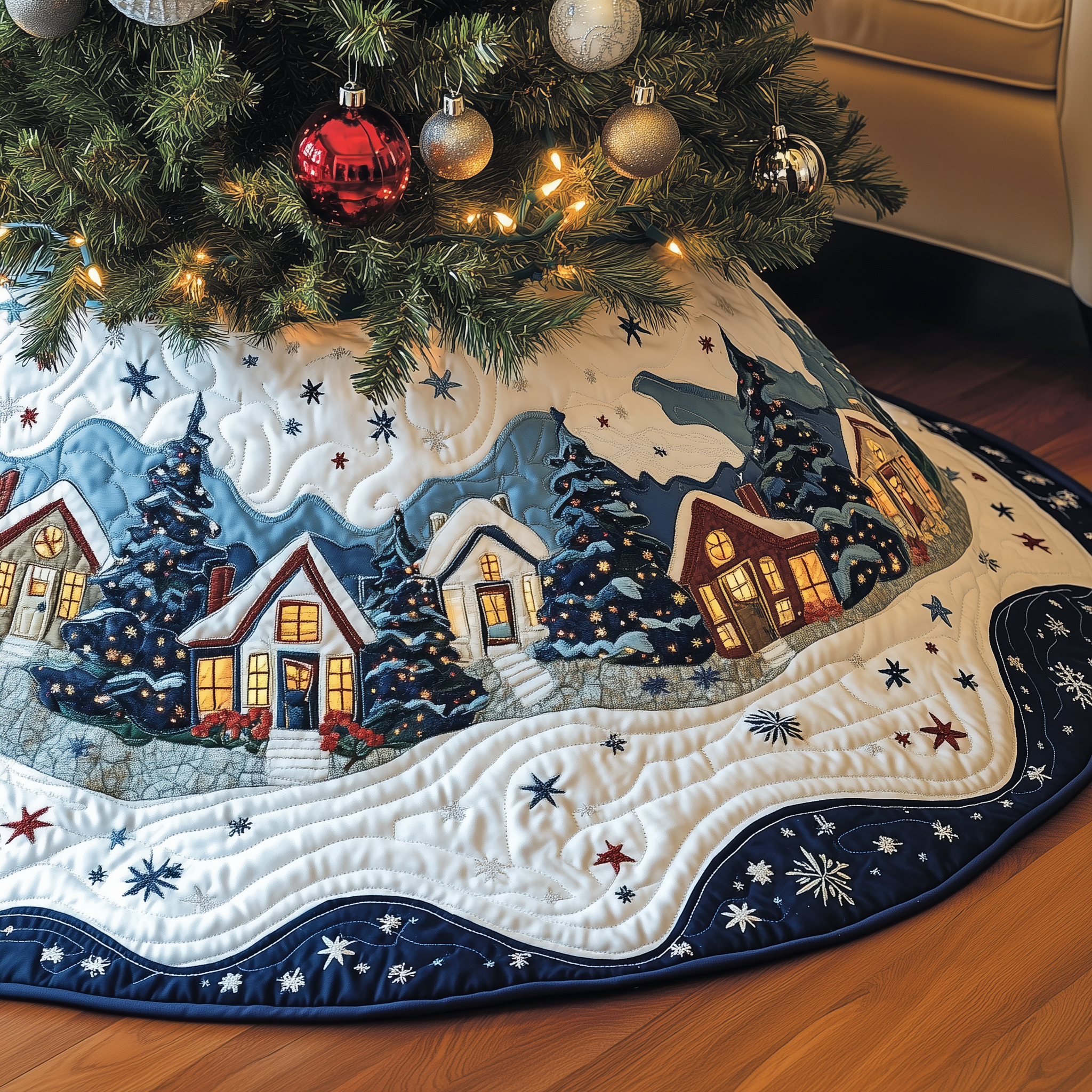 Christmas Village Quilted Tree Skirt Must-Have Holiday Decor Merch