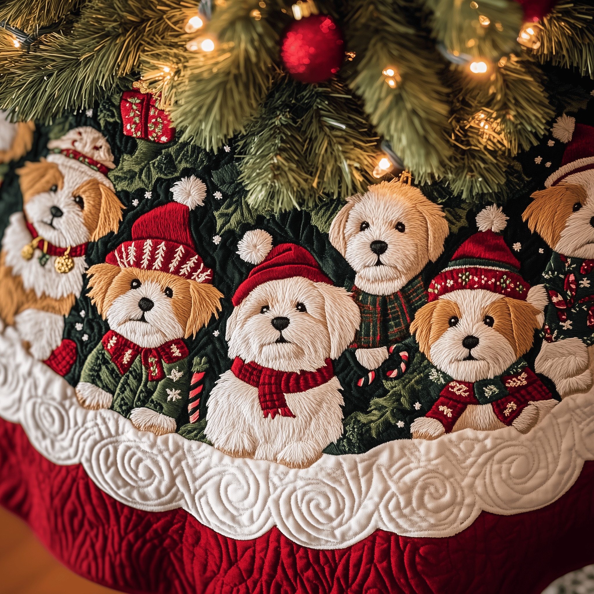 Christmas Westie Quilted Tree Skirt Christmas Tree Skirt Gifts For Mom And Dad Christmas