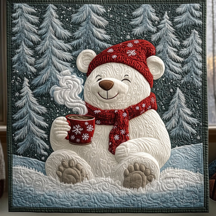 Christmas White Bear Quilt.webp Elegant Quilt Blanket for Relaxing Evenings(1)