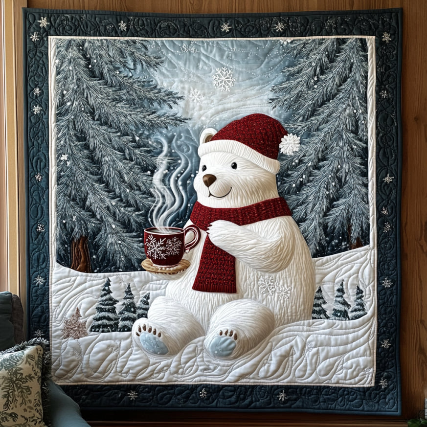 Christmas White Bear Quilt.webp Unique Quilt Blanket Gift for Special Occasions