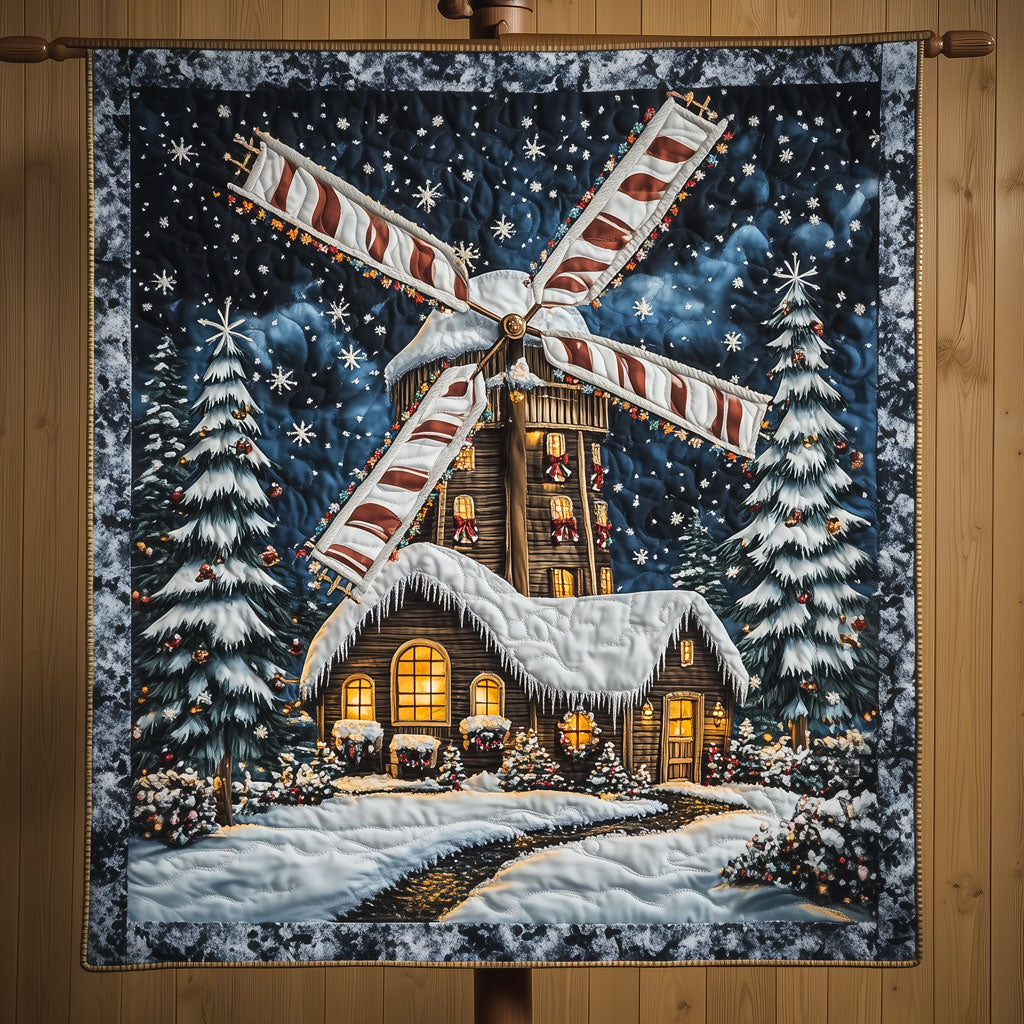Christmas Windmill Quilted Blanket Christmas Throw Blanket Grandmother Xmas Gifts