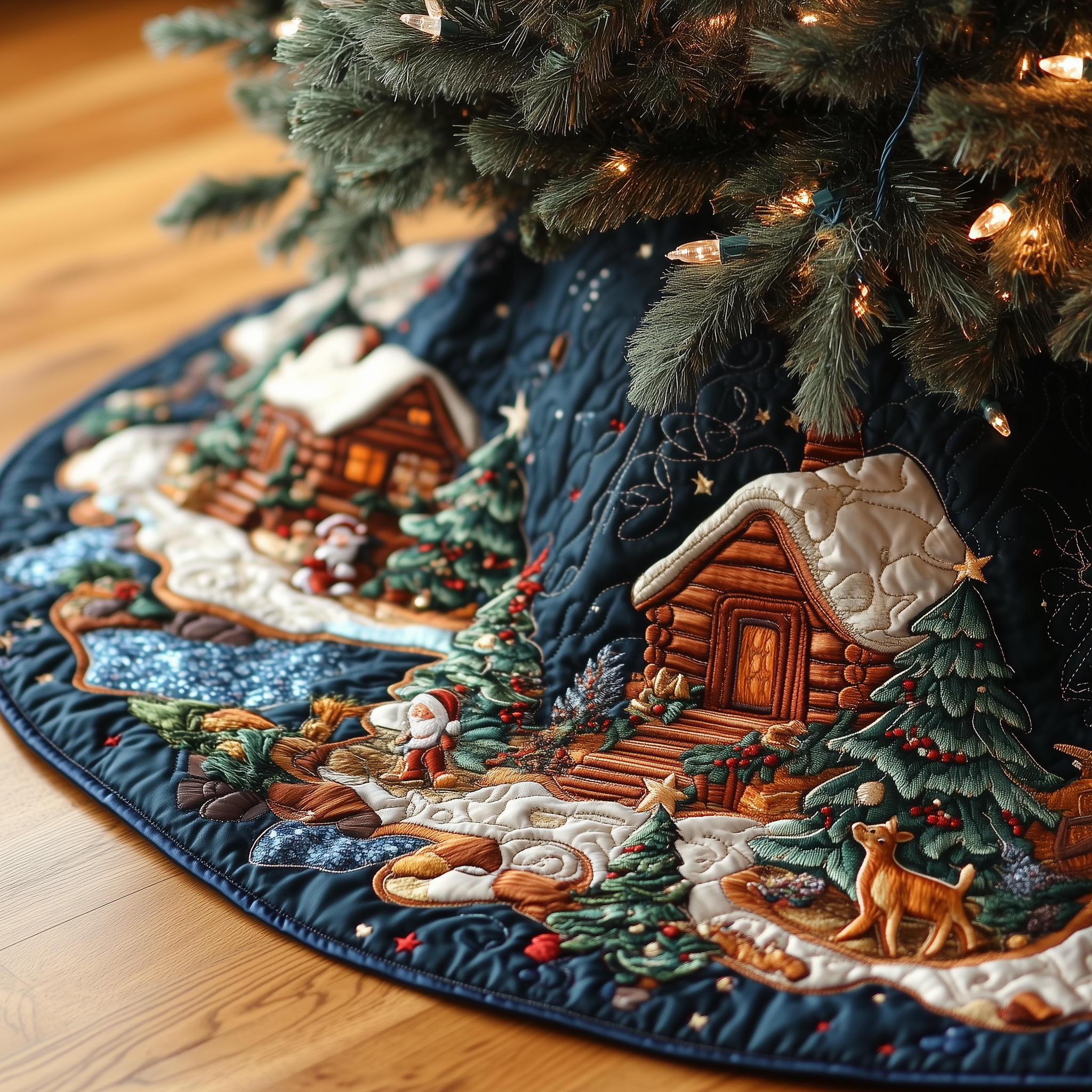 Christmas Winter Wonderland Quilted Tree Skirt Best Hoilday Tree Skirt Xmas Tree Surround Indoor Christmas Decorations