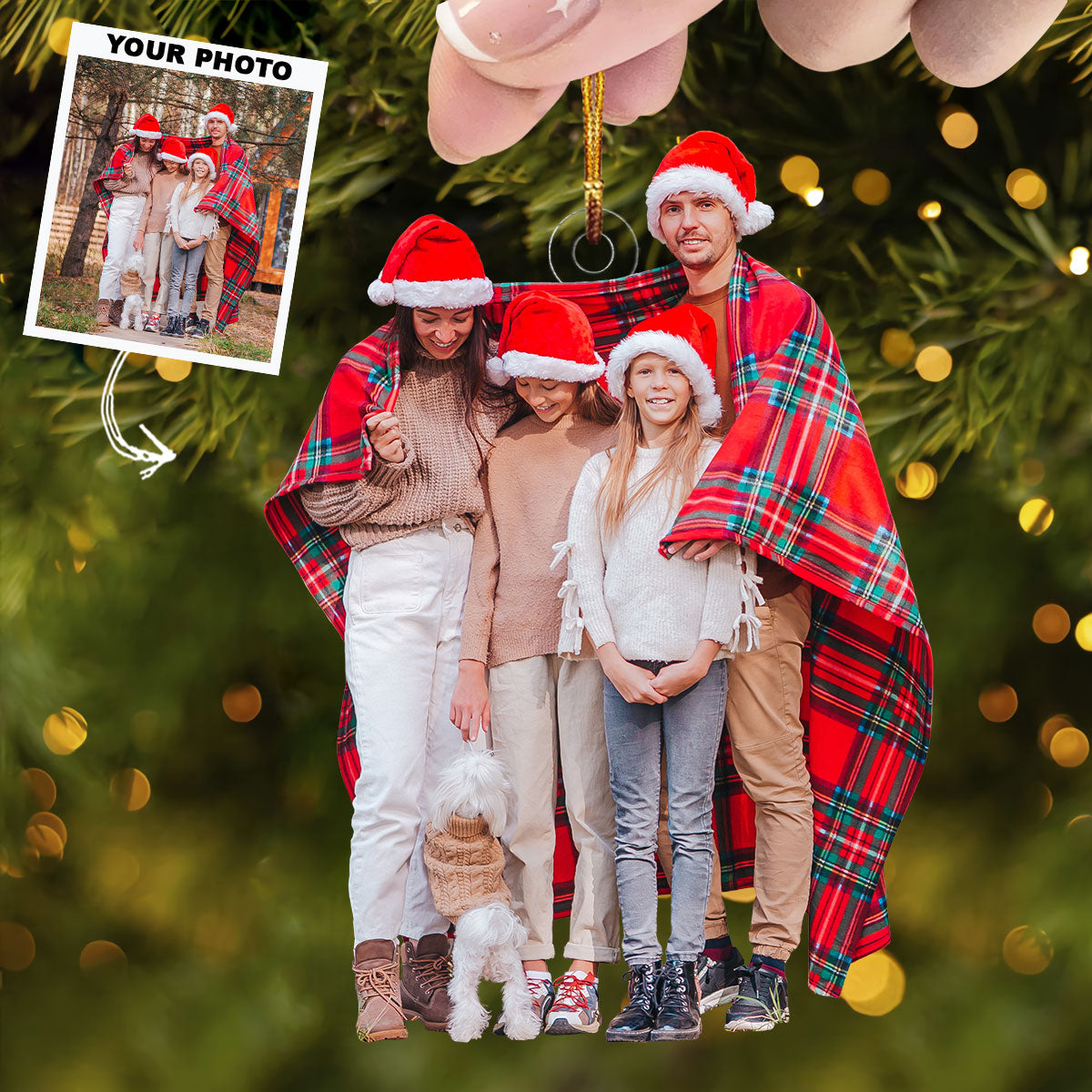 Christmas With Family Personalized Photo Mica Ornament Gift For Family Family Members