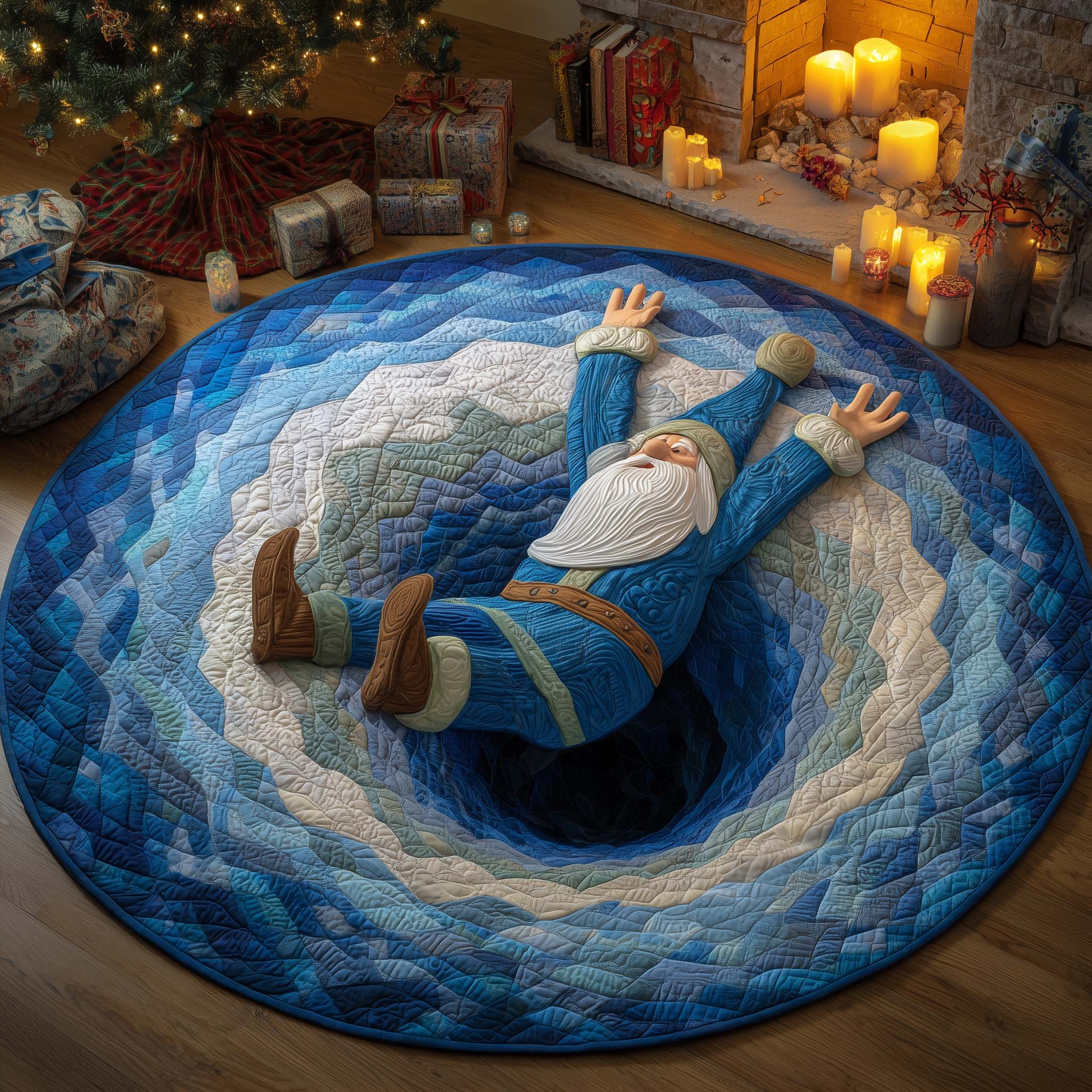 Christmas Wizard Quilted Round Mat Perfect Home Accessory Quilted Round Mat