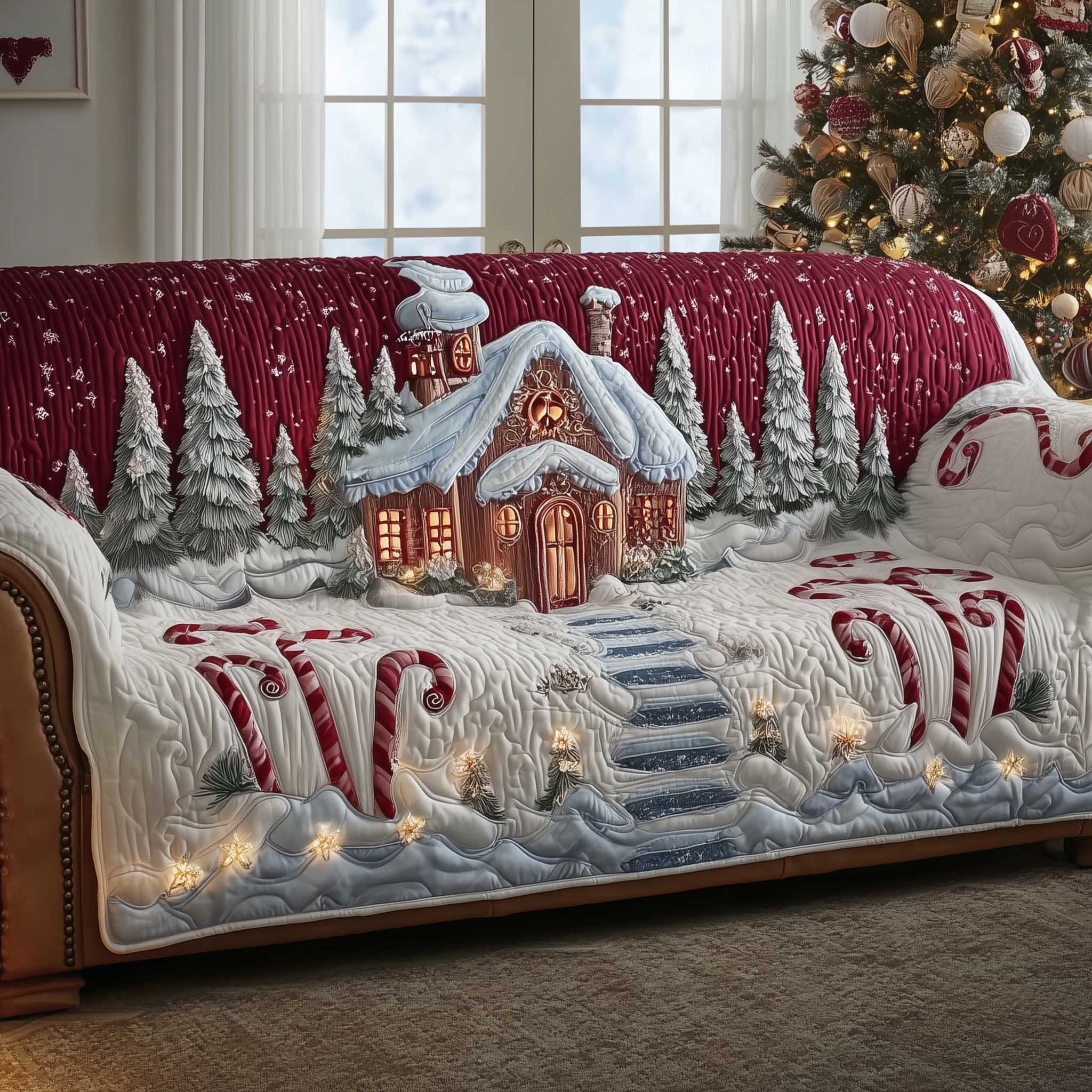 Christmas Wonderland Quilted Sofa Cover Magical Christmas Fairy Tale Best Throws For Sofa